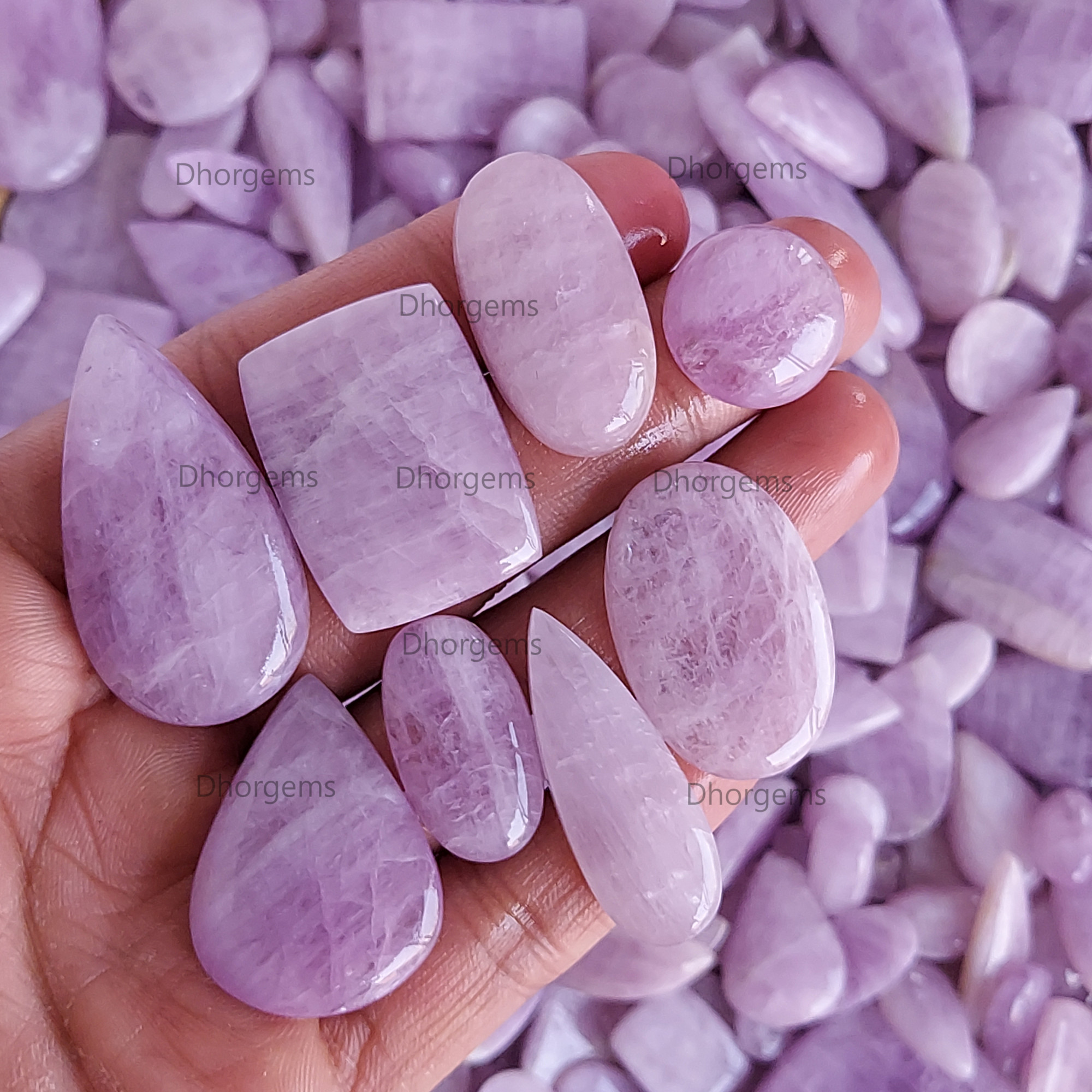 Natural Pink Kunzite Cabochon Loose Gemstone Semi Precious Healing Crystals Loose Mixed Shape and Sizes Kunzite Gemstone Wholesale Lot