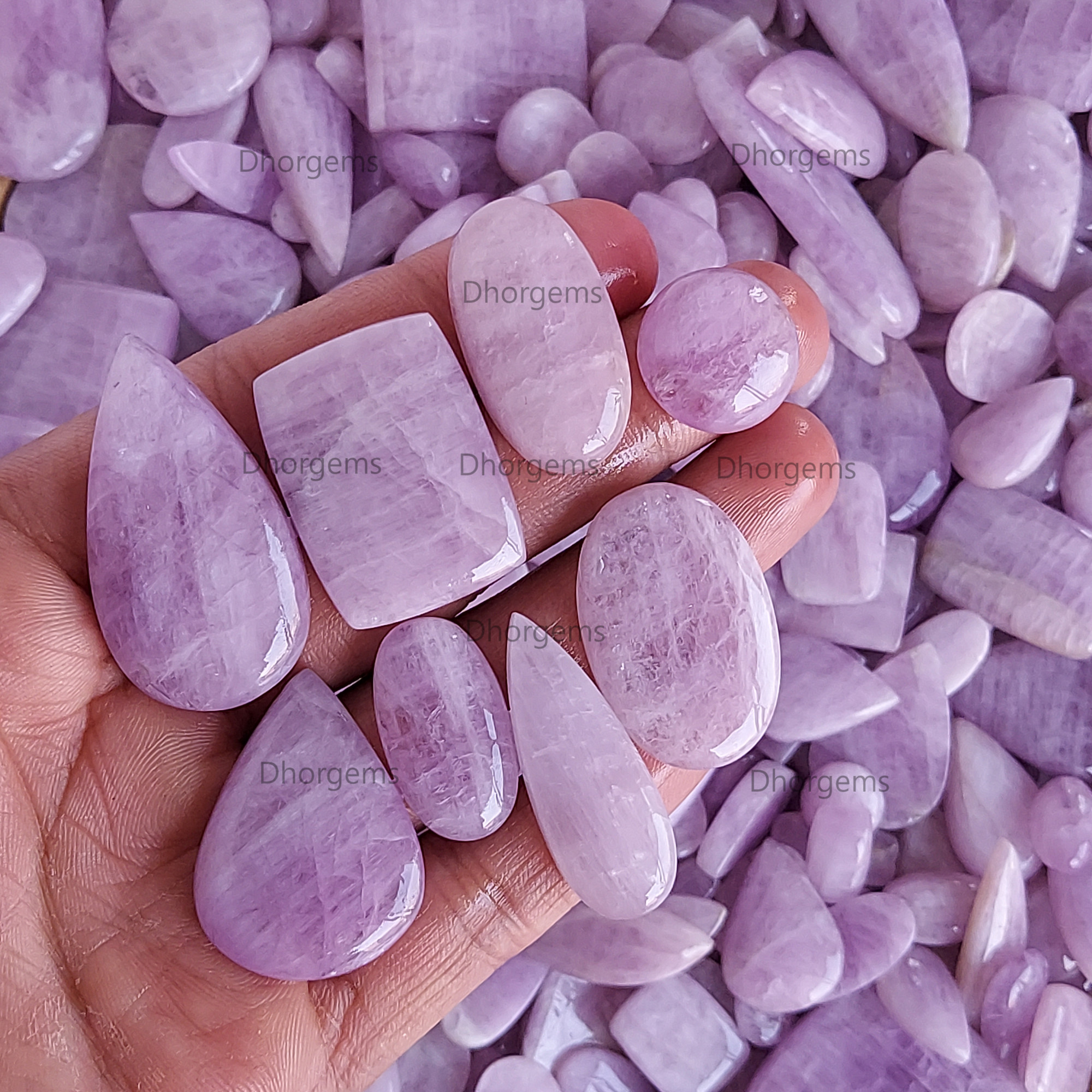 Natural Pink Kunzite Cabochon Loose Gemstone Semi Precious Healing Crystals Loose Mixed Shape and Sizes Kunzite Gemstone Wholesale Lot