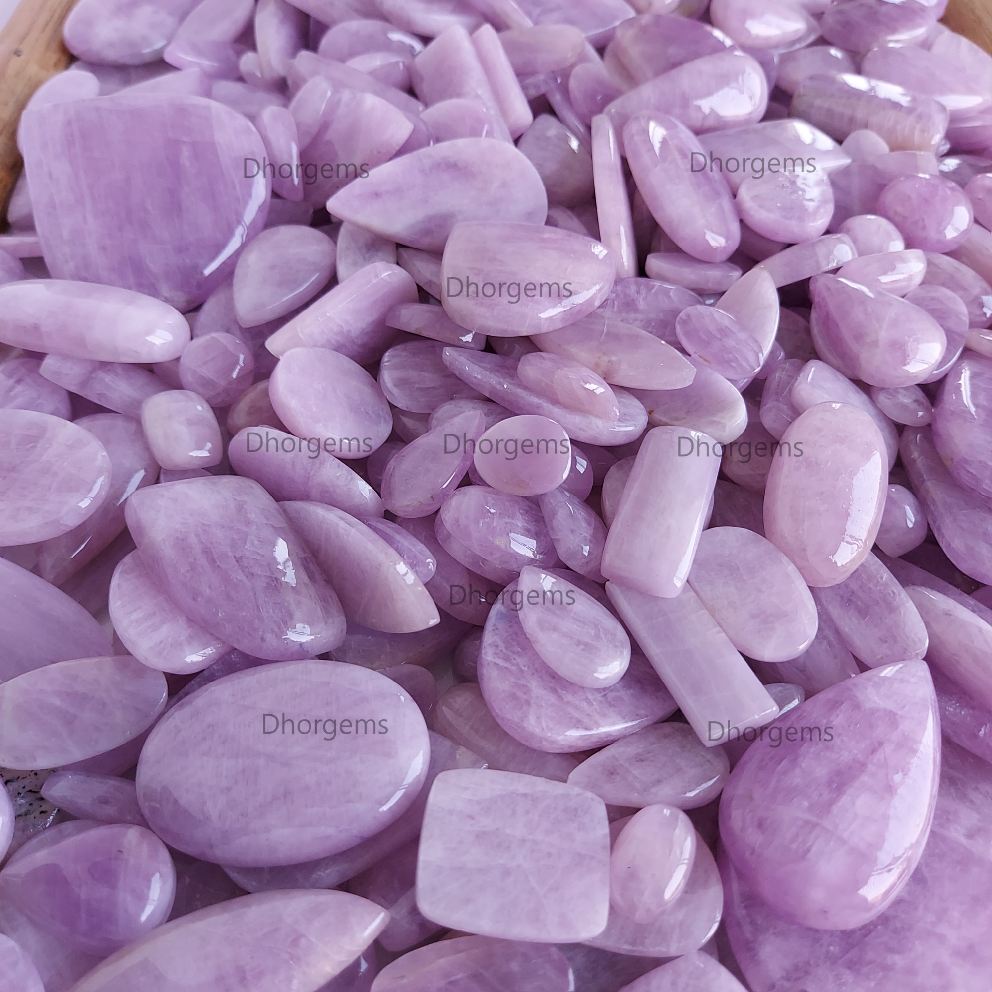 Natural Pink Kunzite Cabochon Loose Gemstone Semi Precious Healing Crystals Loose Mixed Shape and Sizes Kunzite Gemstone Wholesale Lot