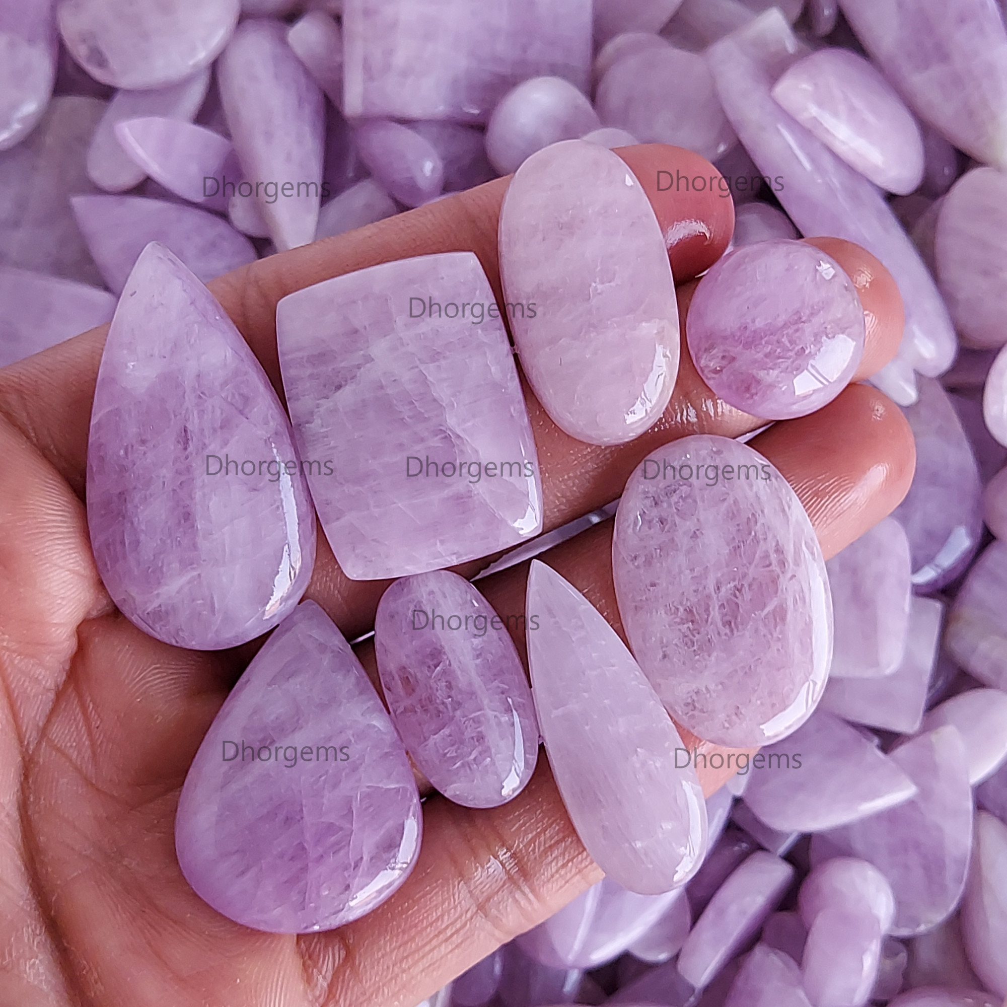 Natural Pink Kunzite Cabochon Loose Gemstone Semi Precious Healing Crystals Loose Mixed Shape and Sizes Kunzite Gemstone Wholesale Lot
