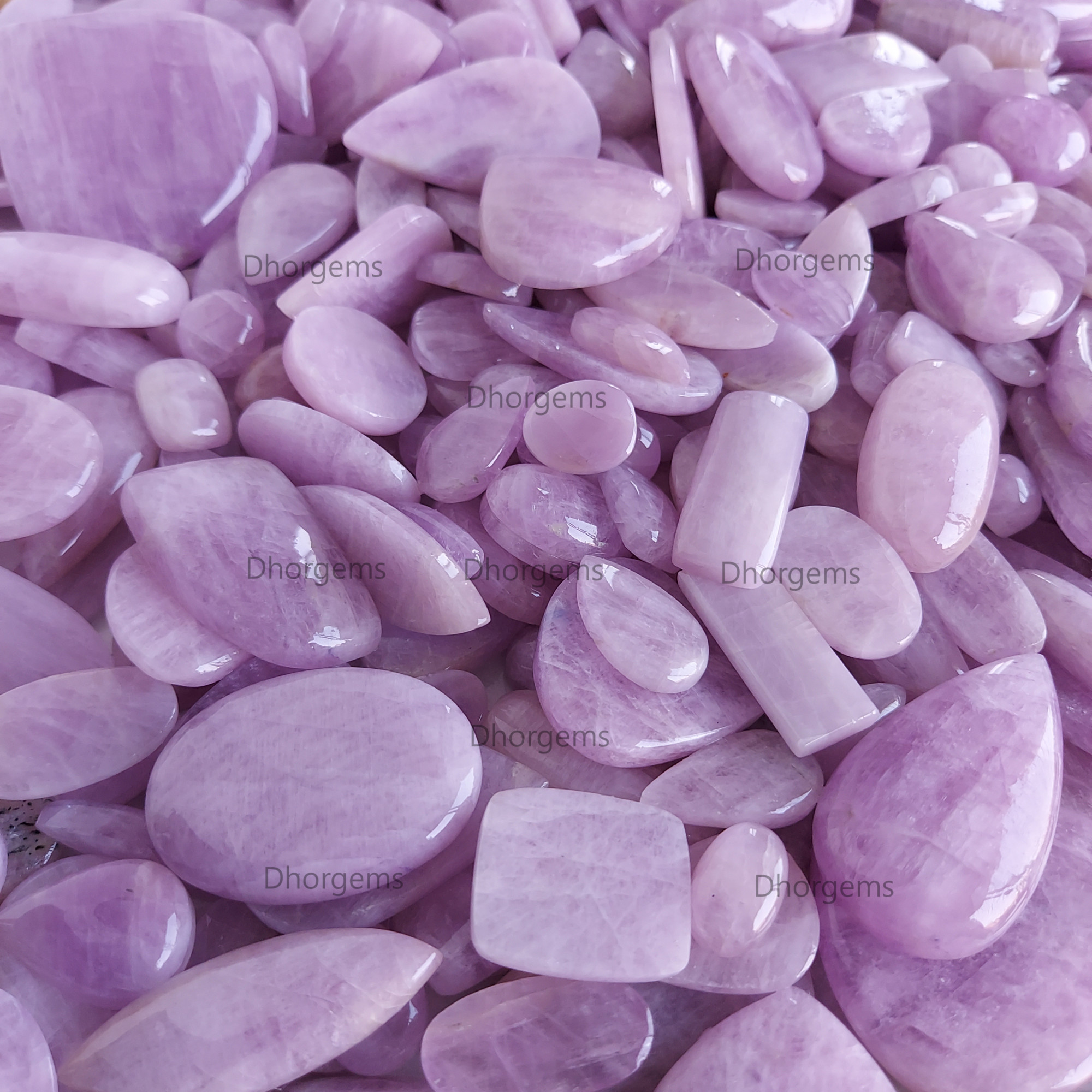 Natural Pink Kunzite Cabochon Loose Gemstone Semi Precious Healing Crystals Loose Mixed Shape and Sizes Kunzite Gemstone Wholesale Lot