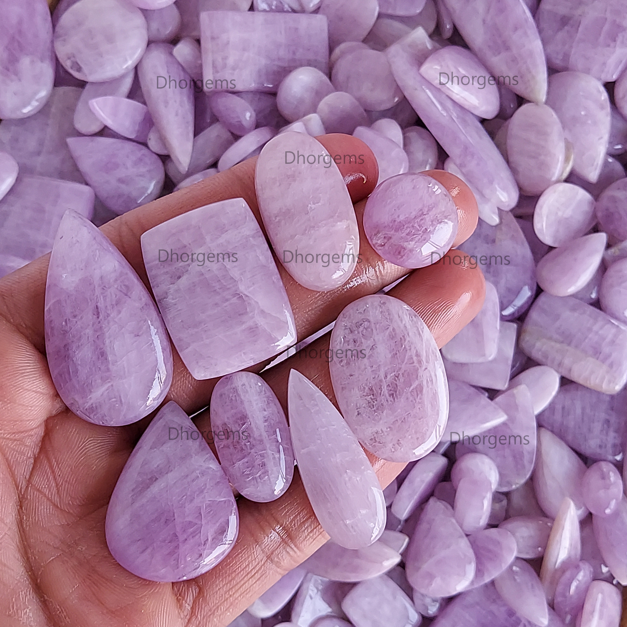 Natural Pink Kunzite Cabochon Loose Gemstone Semi Precious Healing Crystals Loose Mixed Shape and Sizes Kunzite Gemstone Wholesale Lot