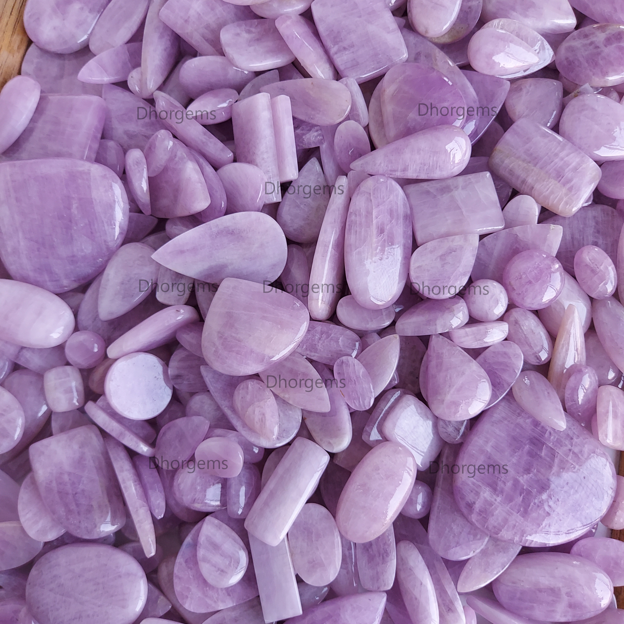Natural Pink Kunzite Cabochon Loose Gemstone Semi Precious Healing Crystals Loose Mixed Shape and Sizes Kunzite Gemstone Wholesale Lot