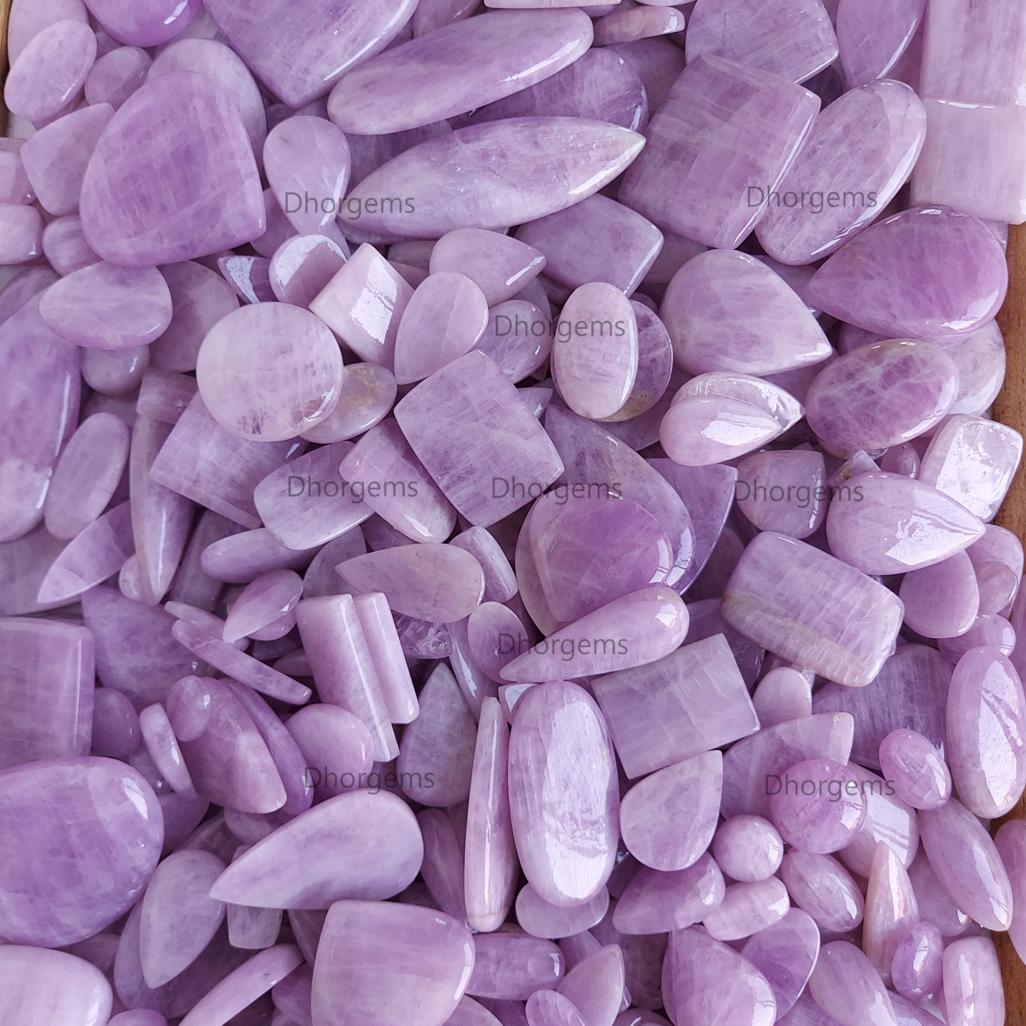 Natural Pink Kunzite Cabochon Loose Gemstone Semi Precious Healing Crystals Loose Mixed Shape and Sizes Kunzite Gemstone Wholesale Lot