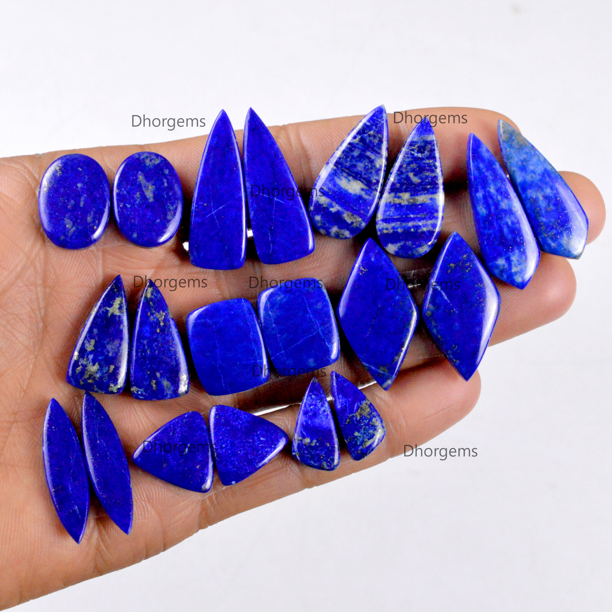 Natural Lapis Lazuli Gemstone Pairs Lot Mix Pairs for Wire Wrapping Blue Stone Cabochons for Silver Dangle Earrings Crystal Healing Gemstone