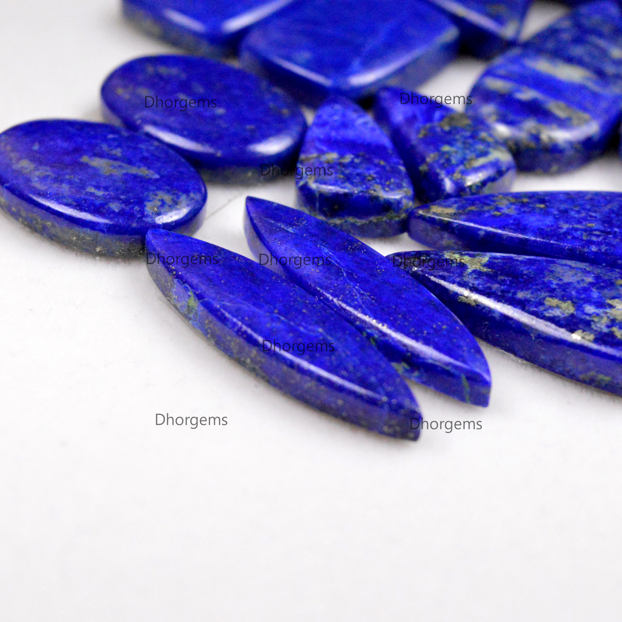 Natural Lapis Lazuli Gemstone Pairs Lot Mix Pairs for Wire Wrapping Blue Stone Cabochons for Silver Dangle Earrings Crystal Healing Gemstone