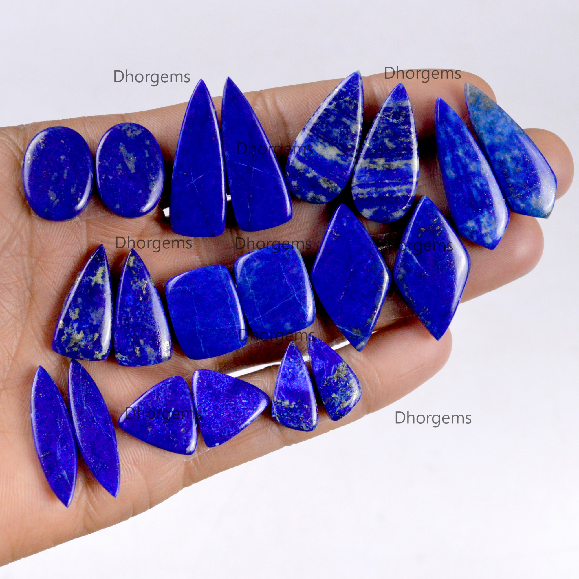 Natural Lapis Lazuli Gemstone Pairs Lot Mix Pairs for Wire Wrapping Blue Stone Cabochons for Silver Dangle Earrings Crystal Healing Gemstone