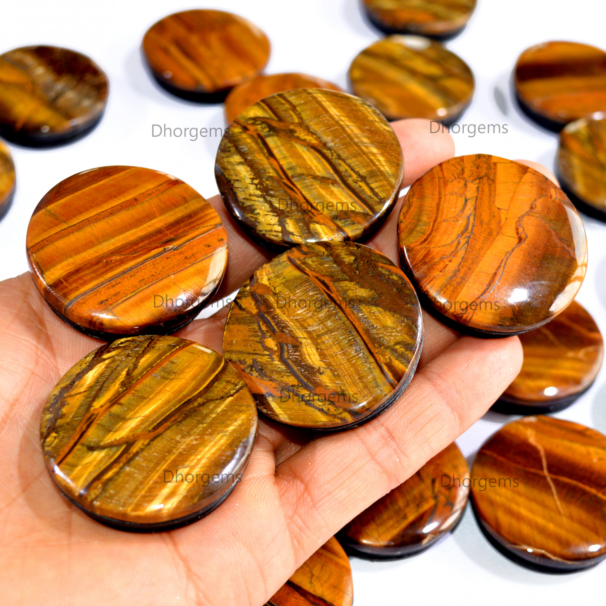 Natural Tiger Eye Gemstone Wholesale Grip Holder Unique Cellphone Accessory Phone Grip Holder Lot