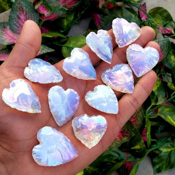 aura opalite heart carving pendant gemstone