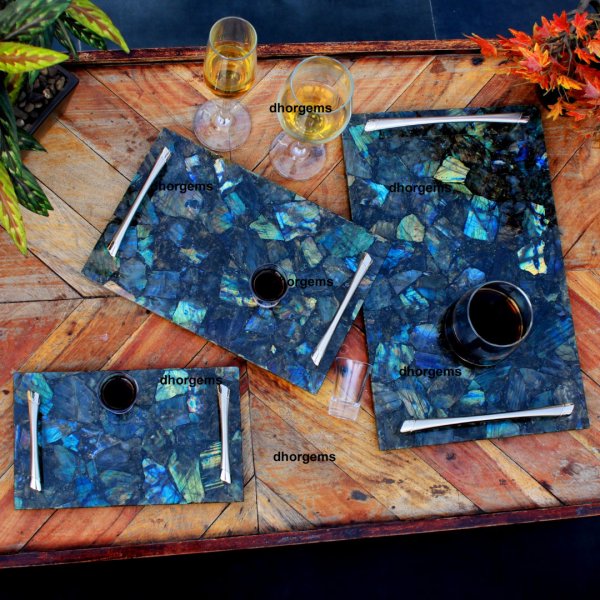 Natural Labradorite Serving Tray