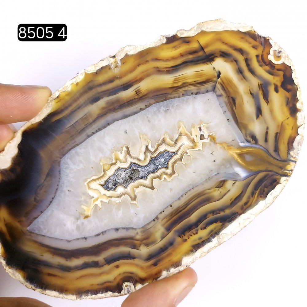 1Pcs 719Cts Natural Agate Slice Geode Slices Crystal Agate Slice Loose Gemstone For Jewelry Making Lot 130x80mm #8505-4