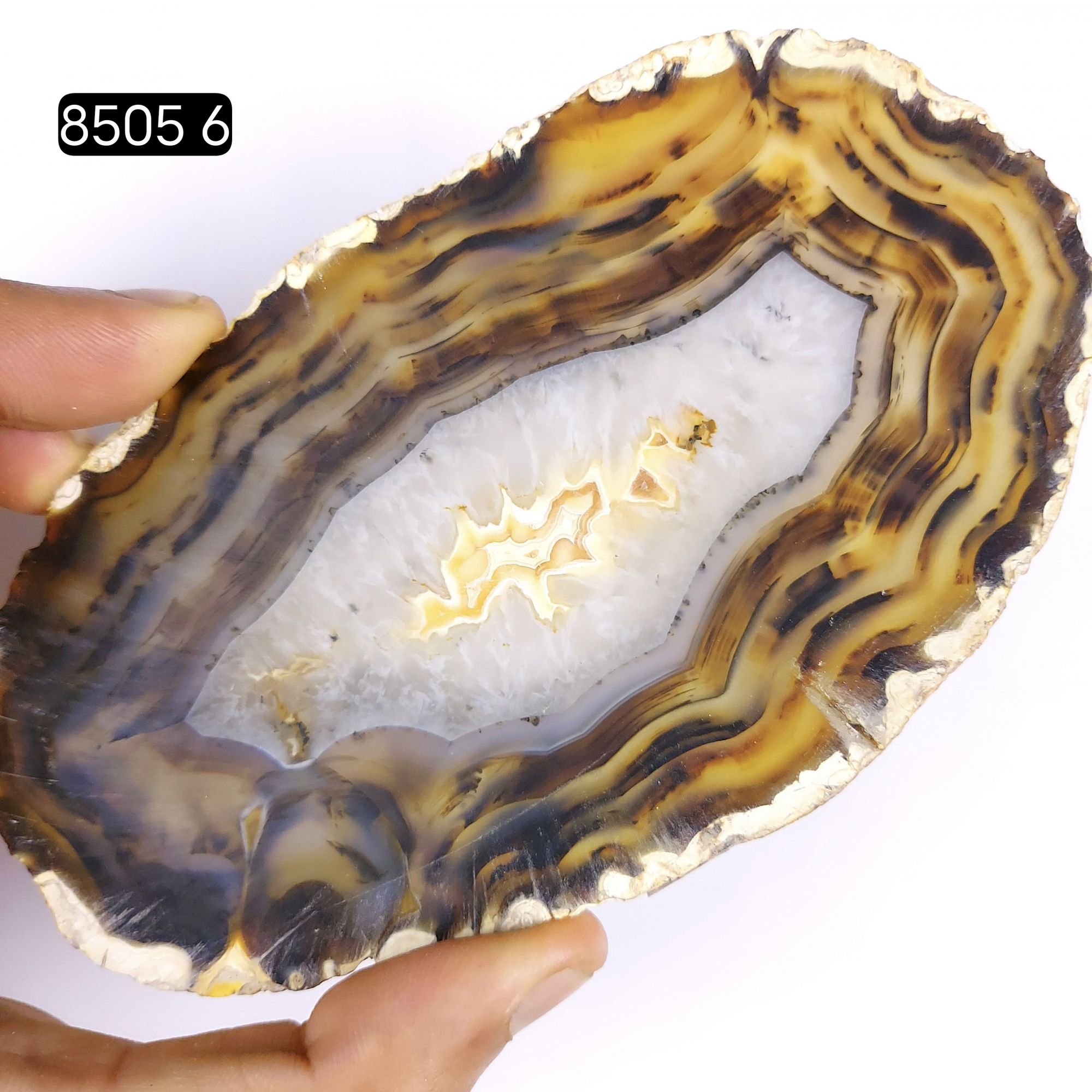 1Pcs 643Cts Natural Agate Slice Geode Slices Crystal Agate Slice Loose Gemstone For Jewelry Making Lot 130x80mm #8505-6
