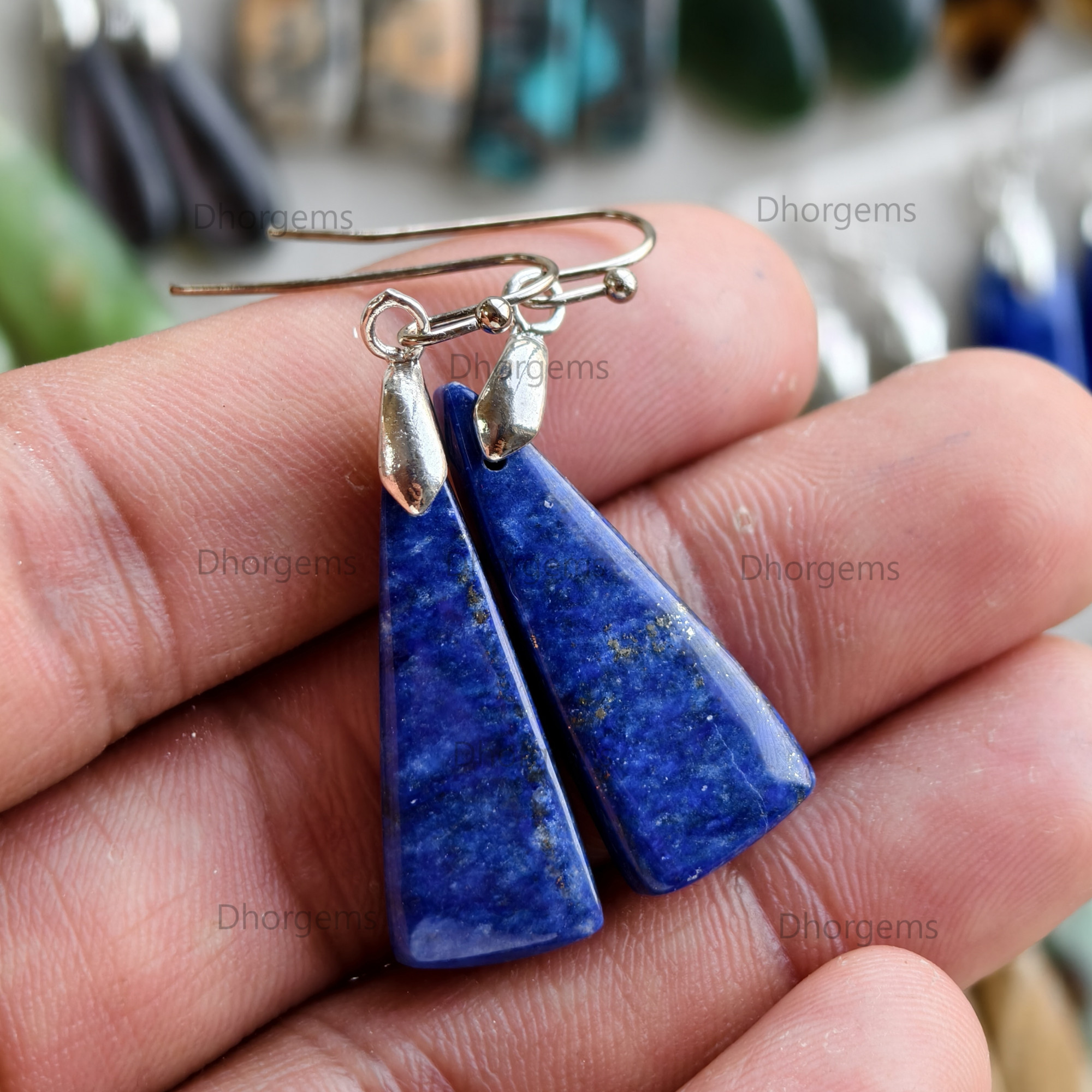 Natural Assorted Gemstone Pinch Bail Mix Earrings 925 Silver Plated Hook Whole Lot Gift For Her