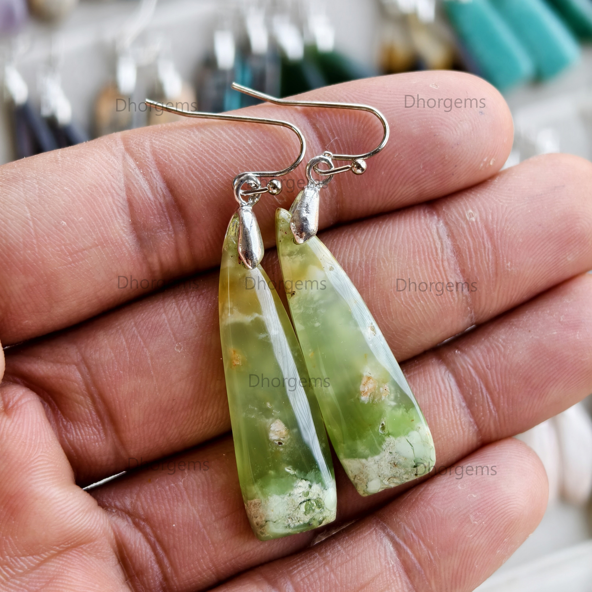 Natural Assorted Gemstone Pinch Bail Mix Earrings 925 Silver Plated Hook Whole Lot Gift For Her