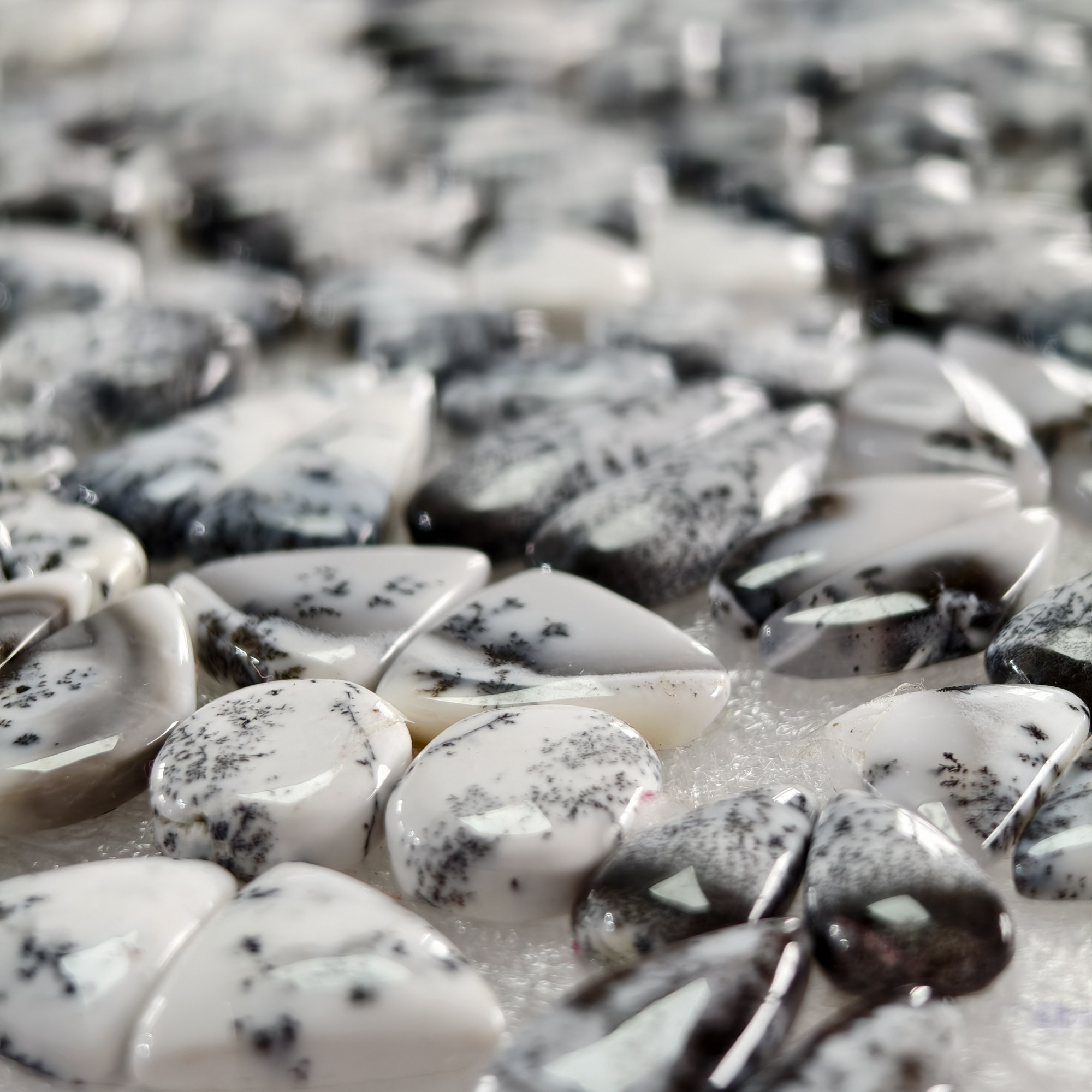 Dendrite Agate Earring Pair Natural Gemstone Matching Cabochons 13x10x329x11x3 Jewelry Making Stones 11ct Avg