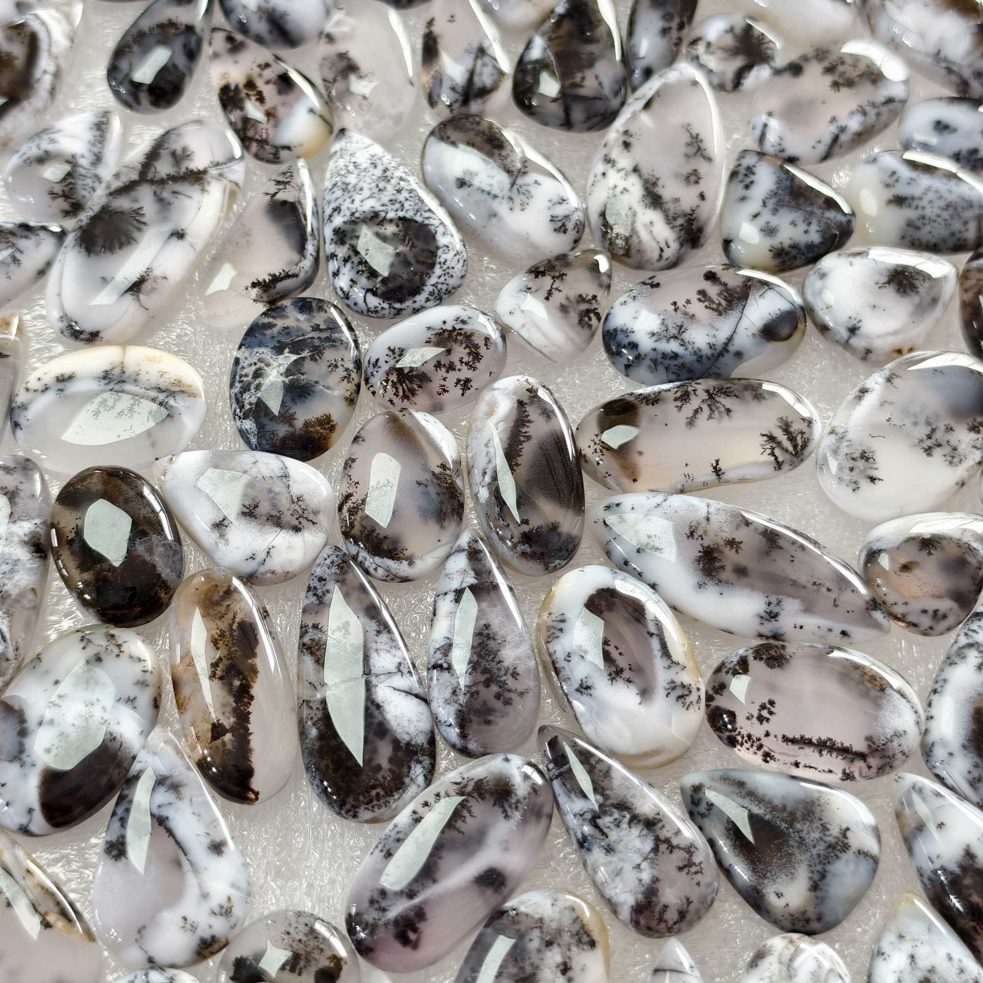 Natural Dendrite Agate  Cabochon Gemstones  Wholesale Bulk Jewelery  Making 10x10x3mm 28x11x3mm 10 cts  Average