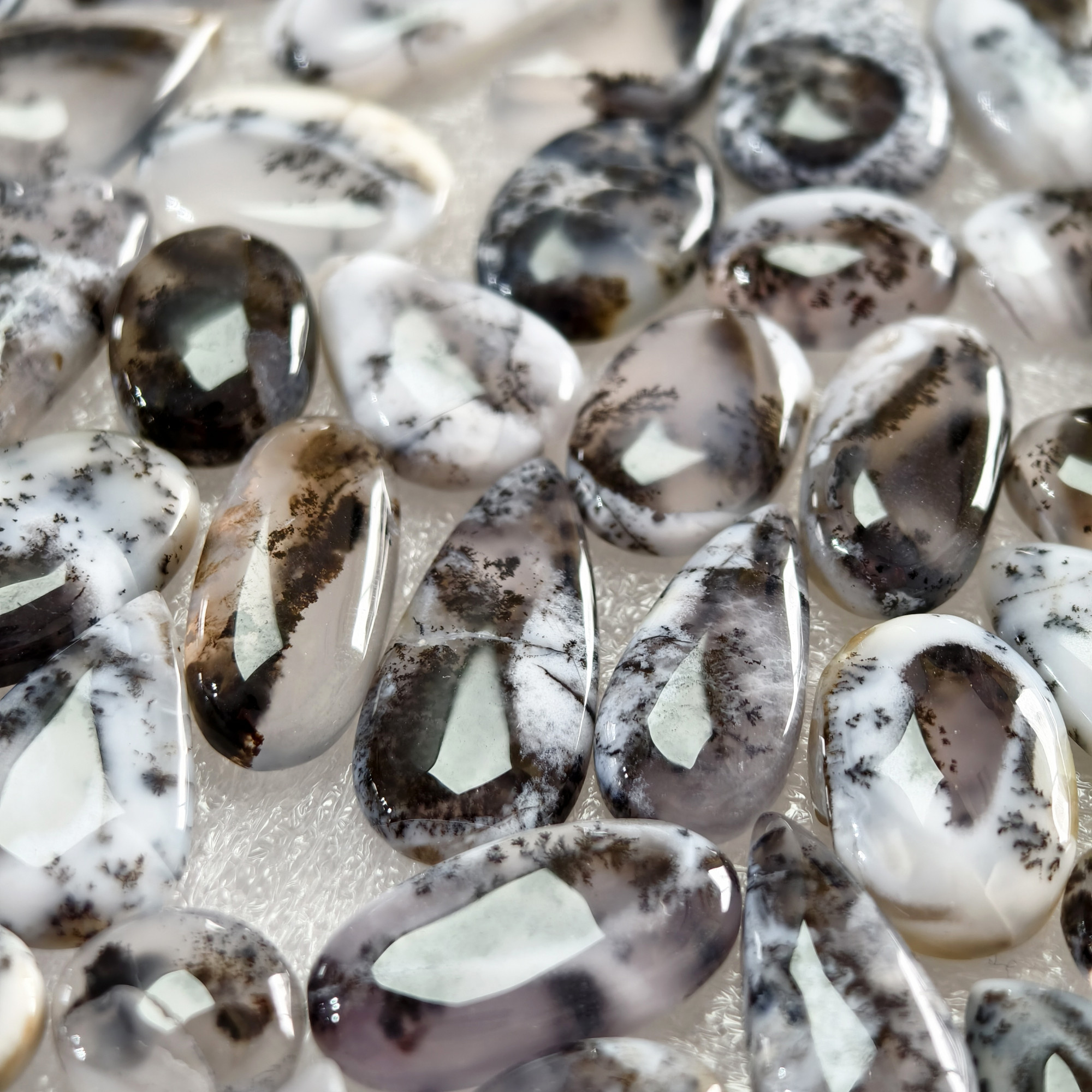 Natural Dendrite Agate  Cabochon Gemstones  Wholesale Bulk Jewelery  Making 10x10x3mm 28x11x3mm 10 cts  Average