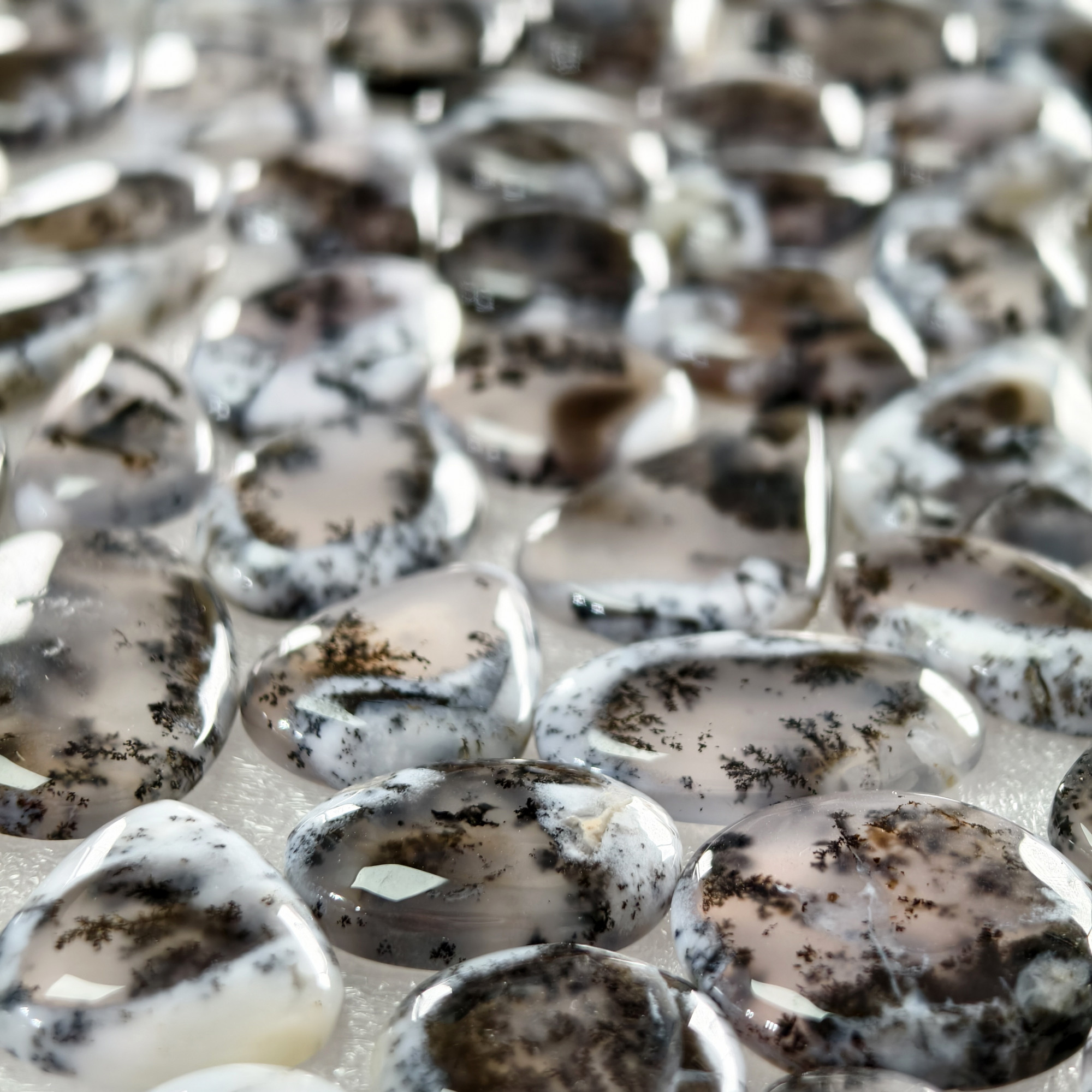 Natural Dendrite Agate Gemstone Cabochons Wholesale Loose Stones for Jewelry Making 20x13x3mm  49x18x3mm  16 Cts Avg