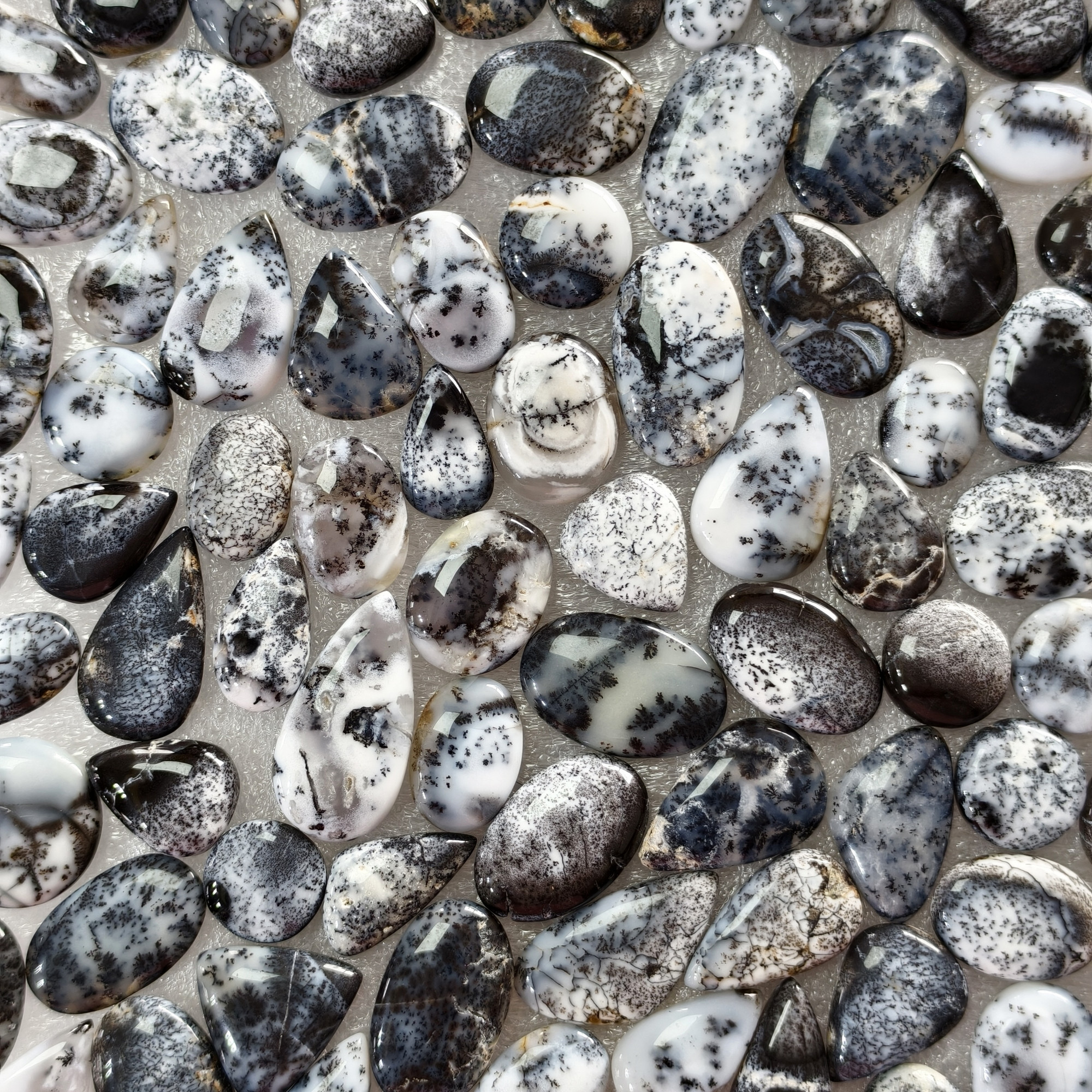 Natural Dendritic Agate Cabochon Loose Gemstones Wholesale Bulk for Jewelry Making 14x11x3mm  21x15x3mm 8 Cts Avg