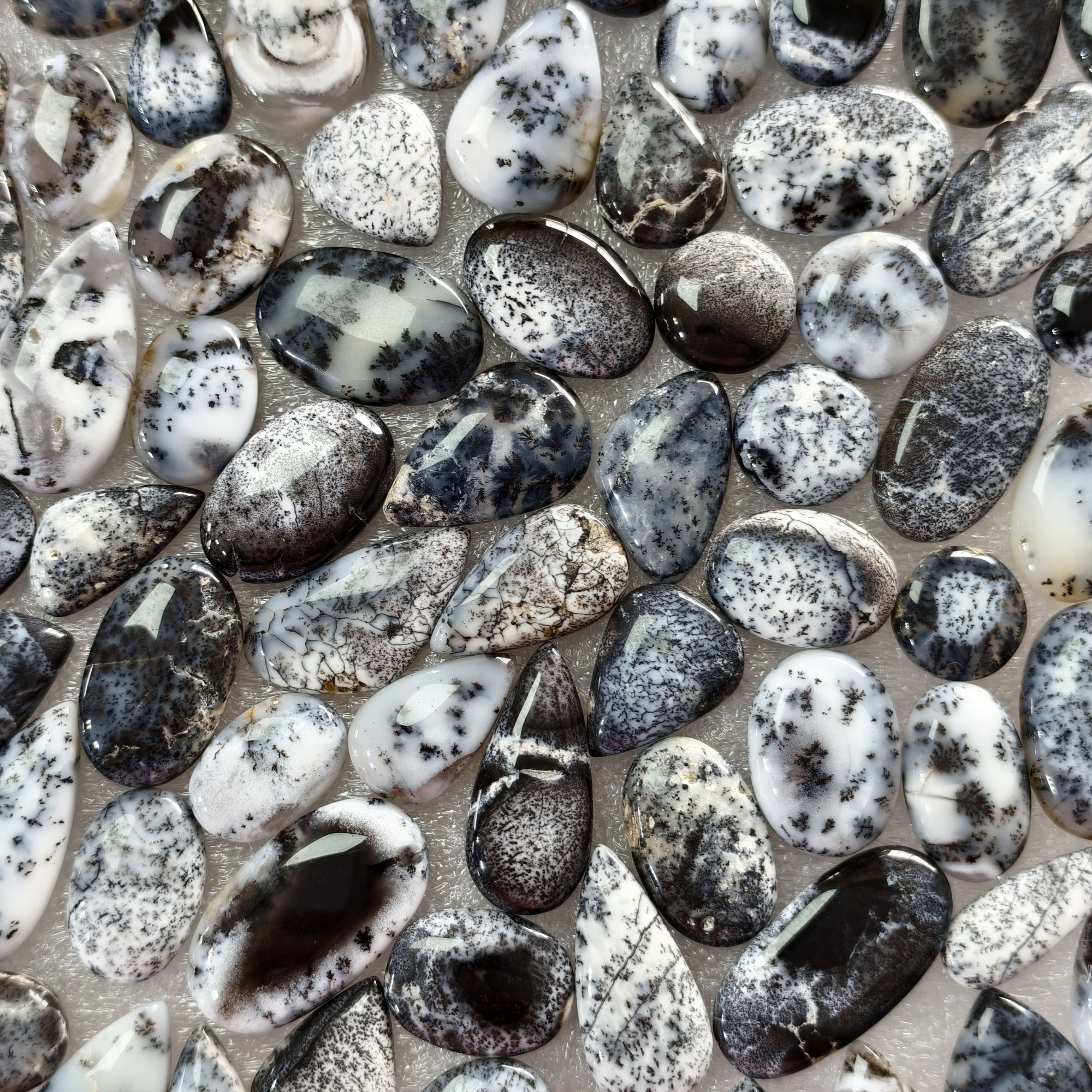 Natural Dendritic Agate Cabochon Loose Gemstones Wholesale Bulk for Jewelry Making 14x11x3mm  21x15x3mm 8 Cts Avg