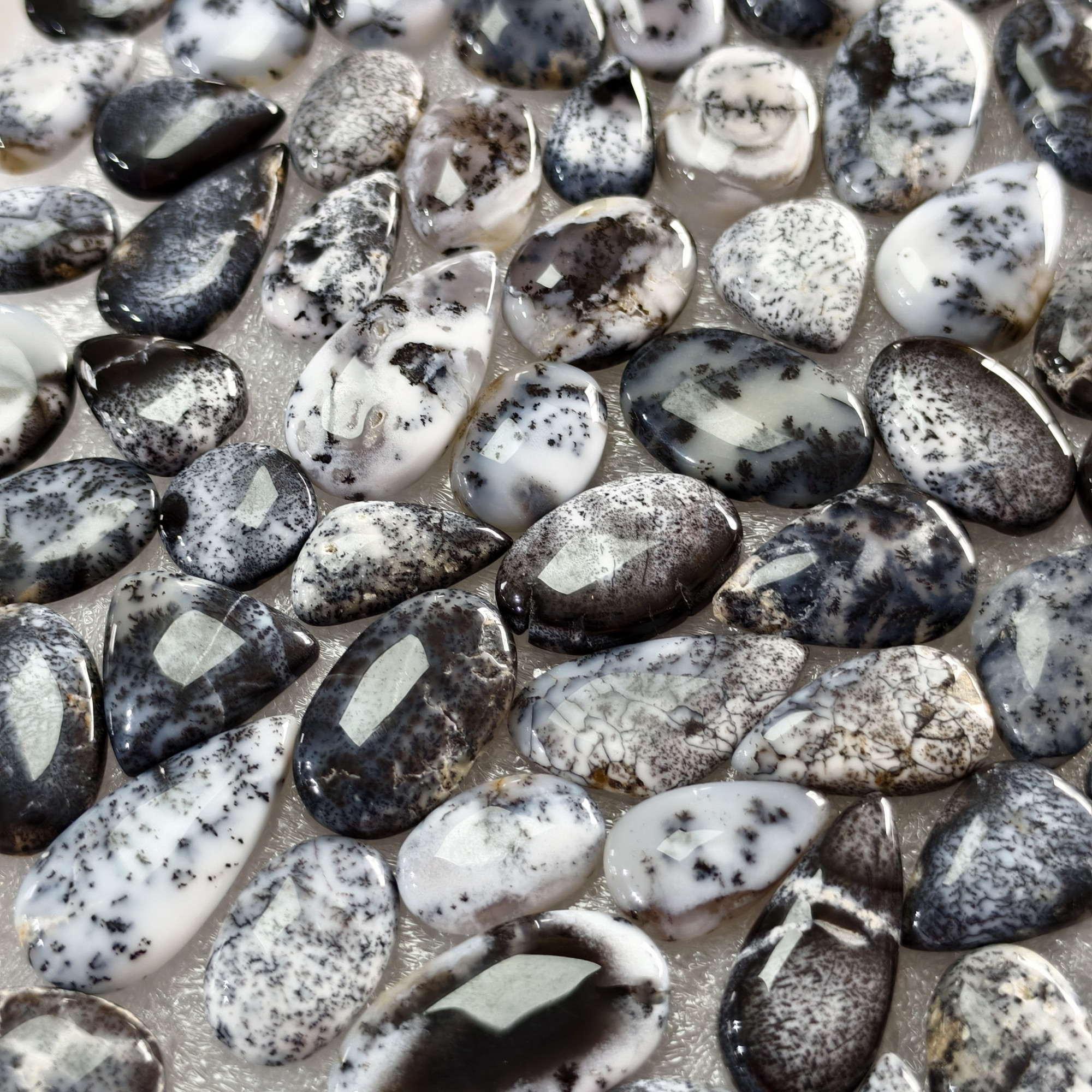 Natural Dendritic Agate Cabochon Loose Gemstones Wholesale Bulk for Jewelry Making 14x11x3mm  21x15x3mm 8 Cts Avg