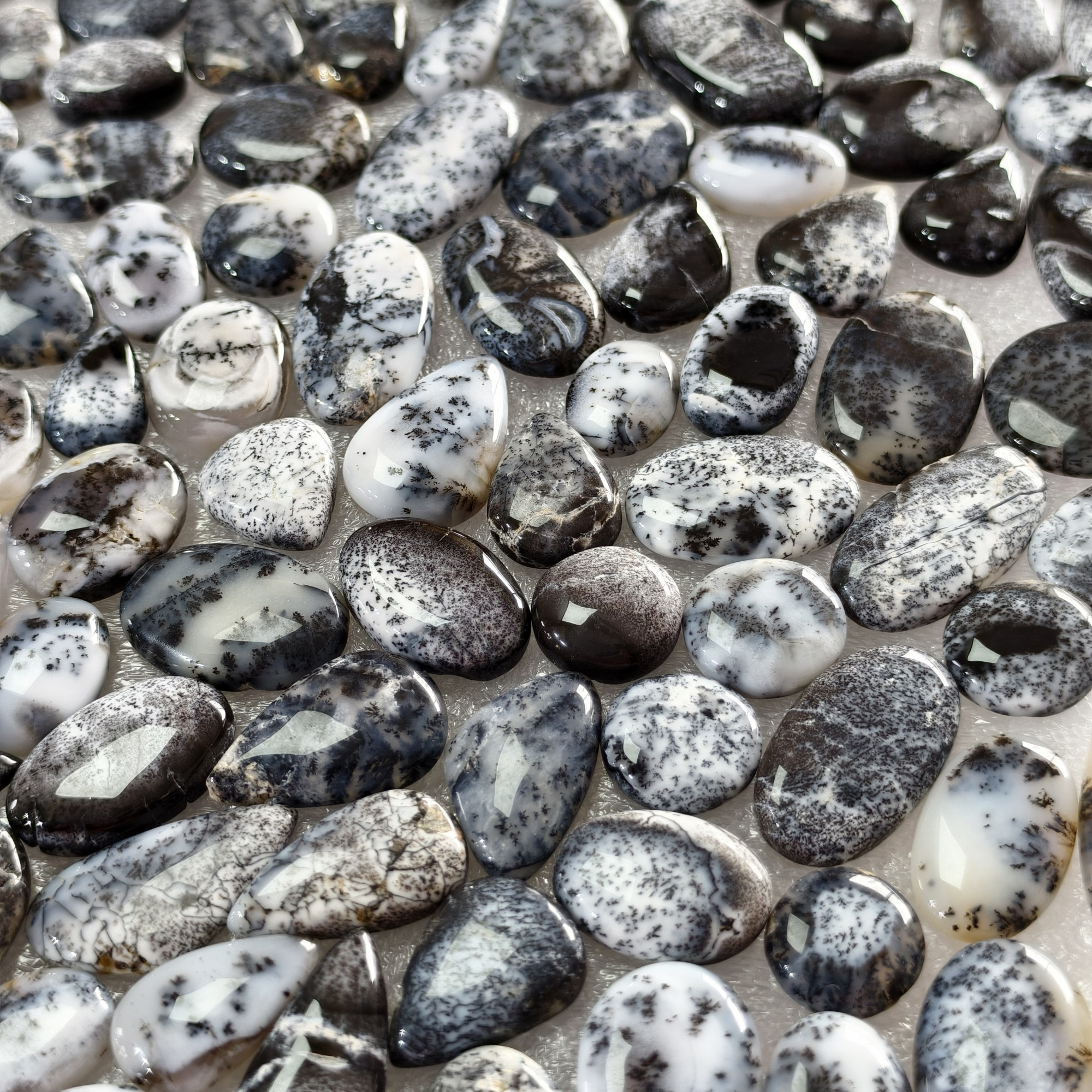 Natural Dendritic Agate Cabochon Loose Gemstones Wholesale Bulk for Jewelry Making 14x11x3mm 21x15x3mm 8 Cts Avg