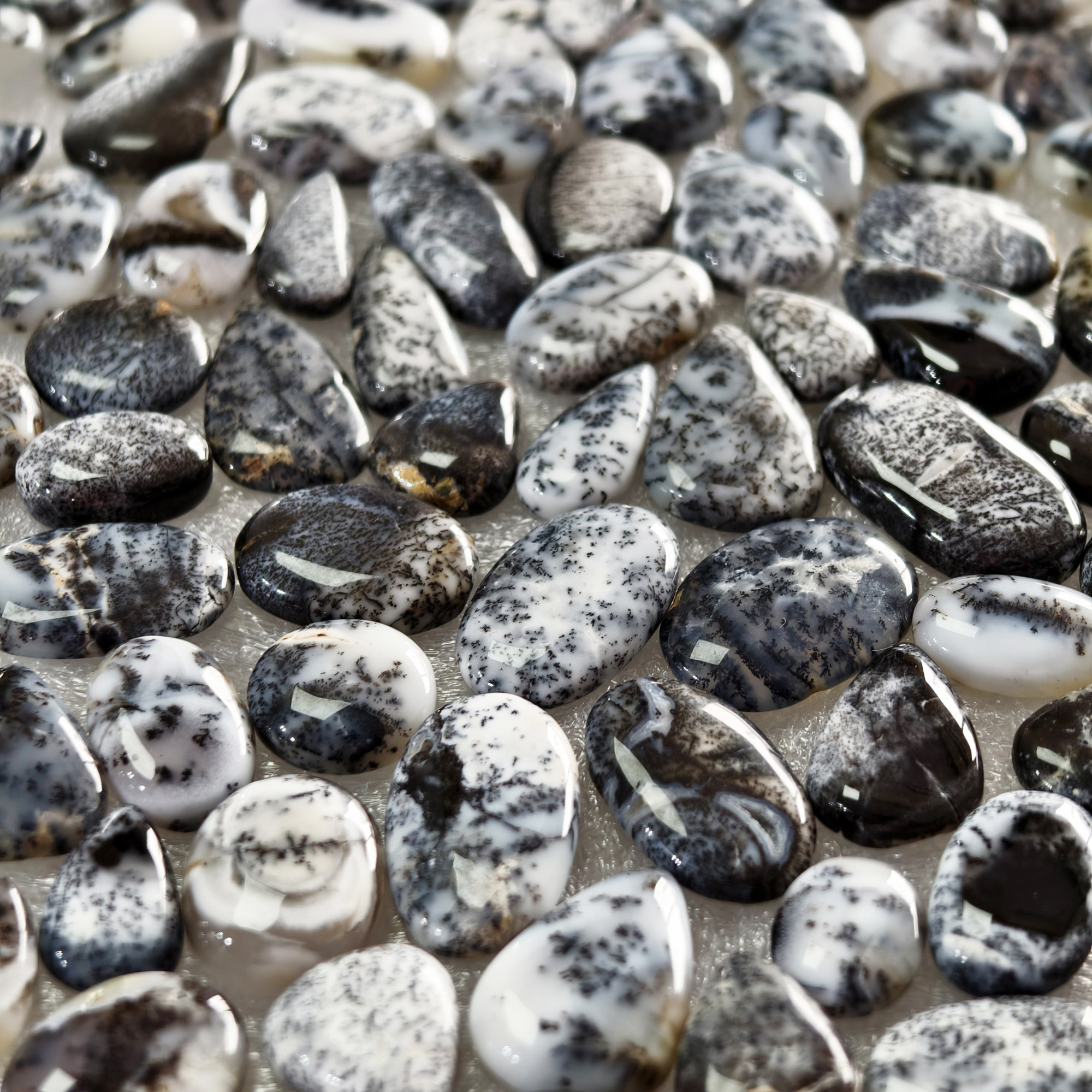 Natural Dendritic Agate Cabochon Loose Gemstones Wholesale Bulk for Jewelry Making 14x11x3mm 21x15x3mm 8 Cts Avg