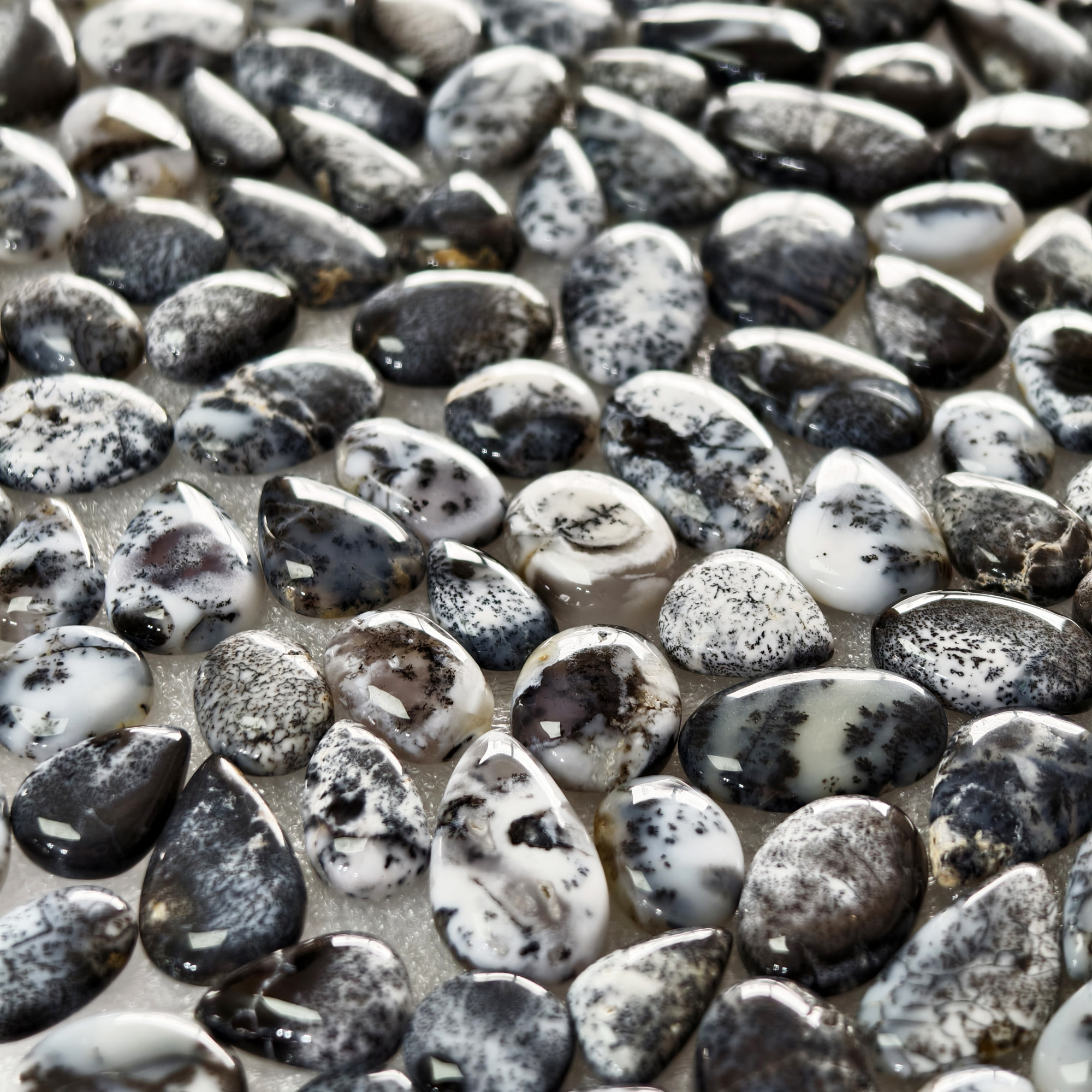 Natural Dendritic Agate Cabochon Loose Gemstones Wholesale Bulk for Jewelry Making 14x11x3mm  21x15x3mm 8 Cts Avg