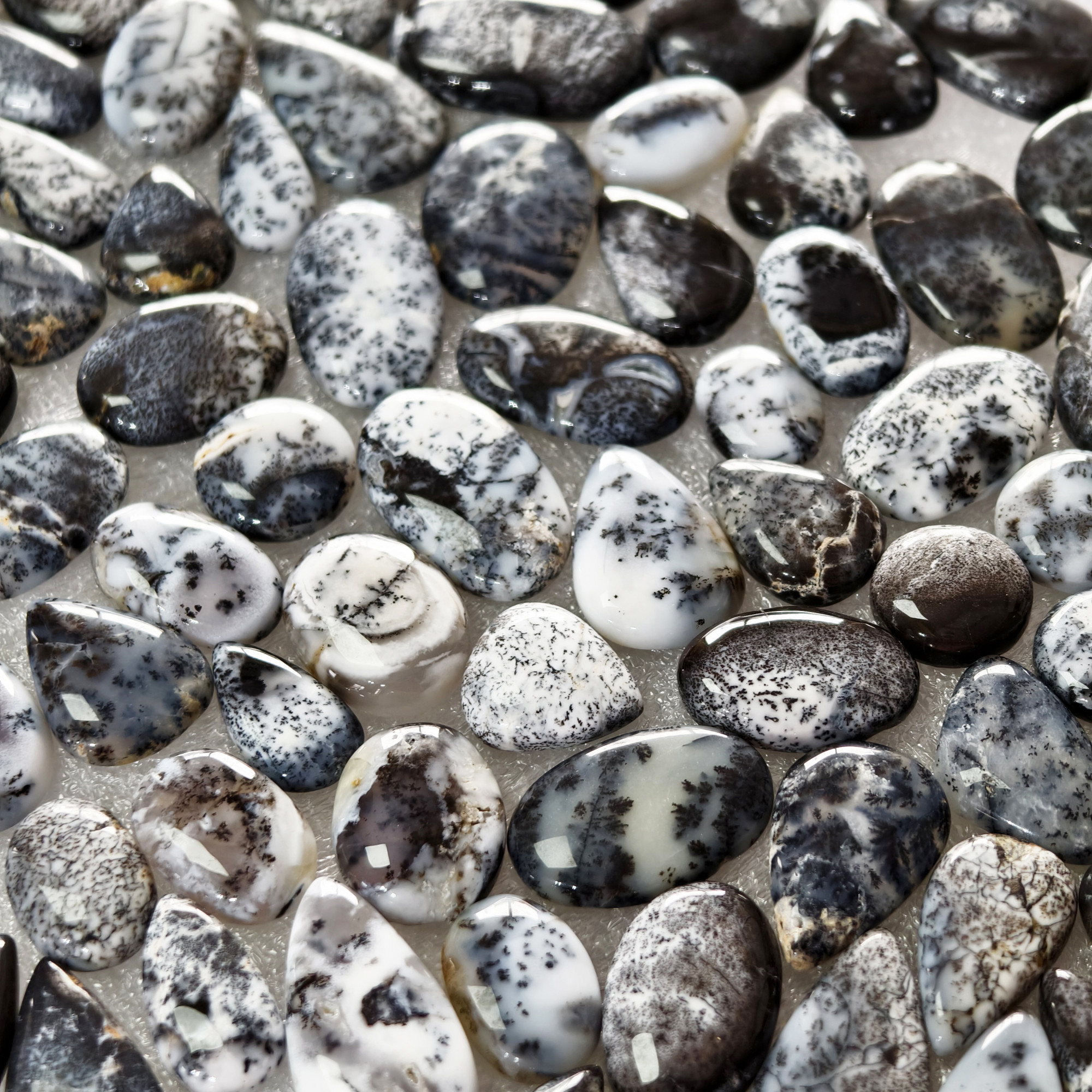 Natural Dendritic Agate Cabochon Loose Gemstones Wholesale Bulk for Jewelry Making 14x11x3mm  21x15x3mm 8 Cts Avg