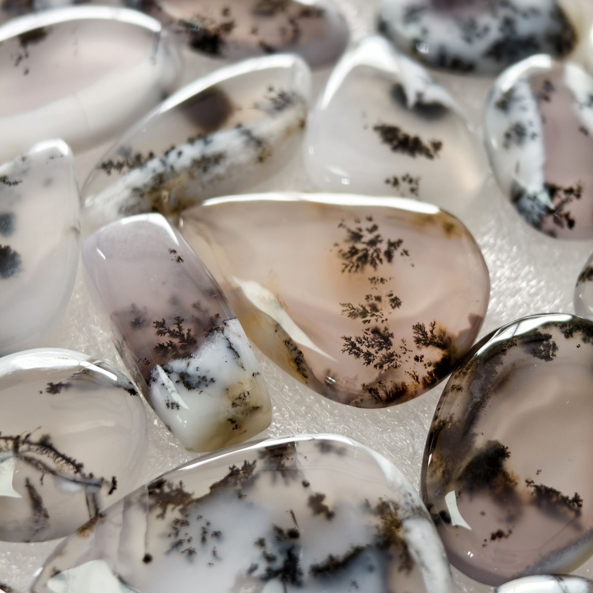 Natural Dendrite Agate Loose Cabochon Gemstones Wholesale Bulk Jewelry Making 22x16x3mm 35x27x3mm 21 Cts Avg