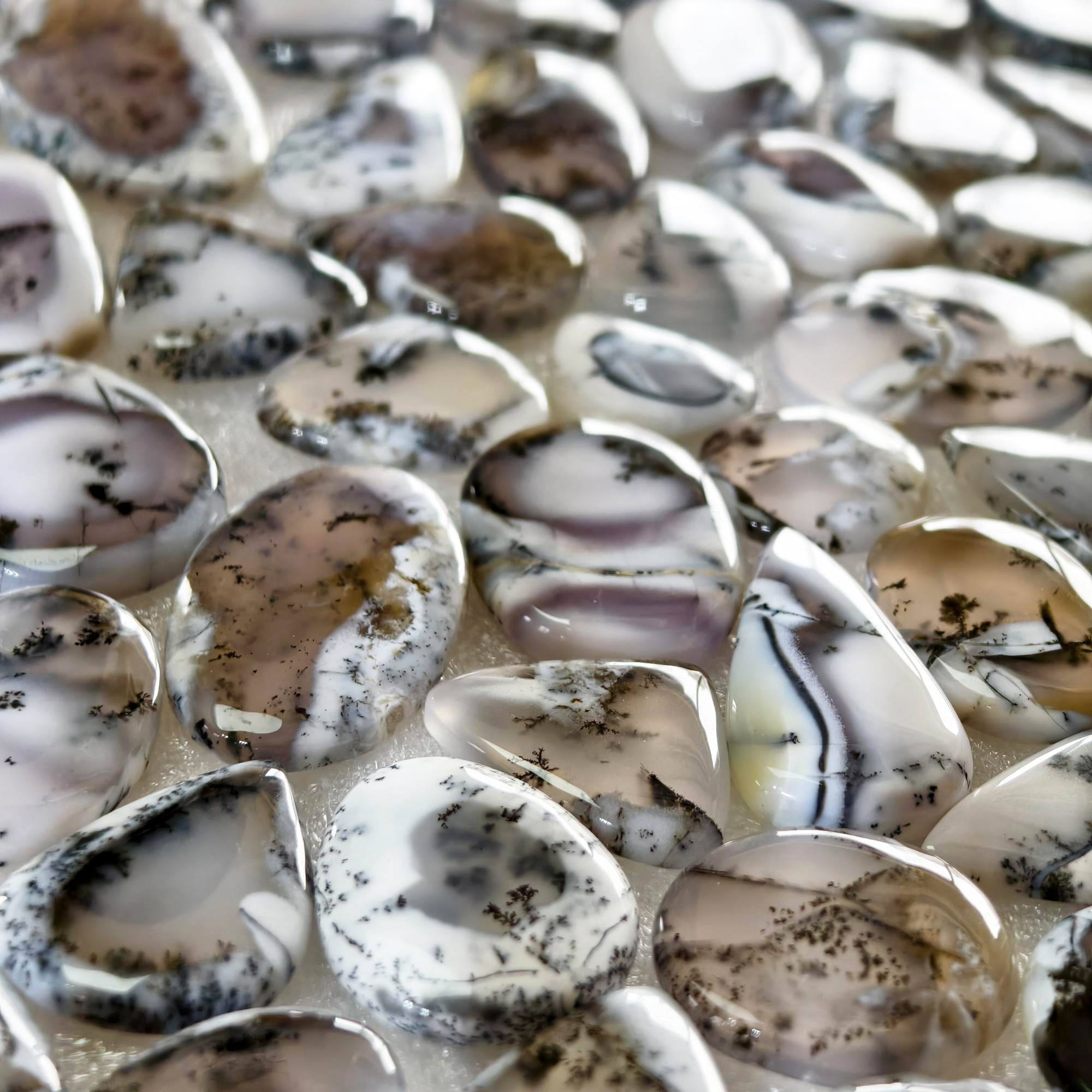 Natural Dendrite Agate Gemstone Cabochons Wholesale Bulk Jewelry Making Stones 22x20x3mm  65x25x3mm 31 Cts Avg