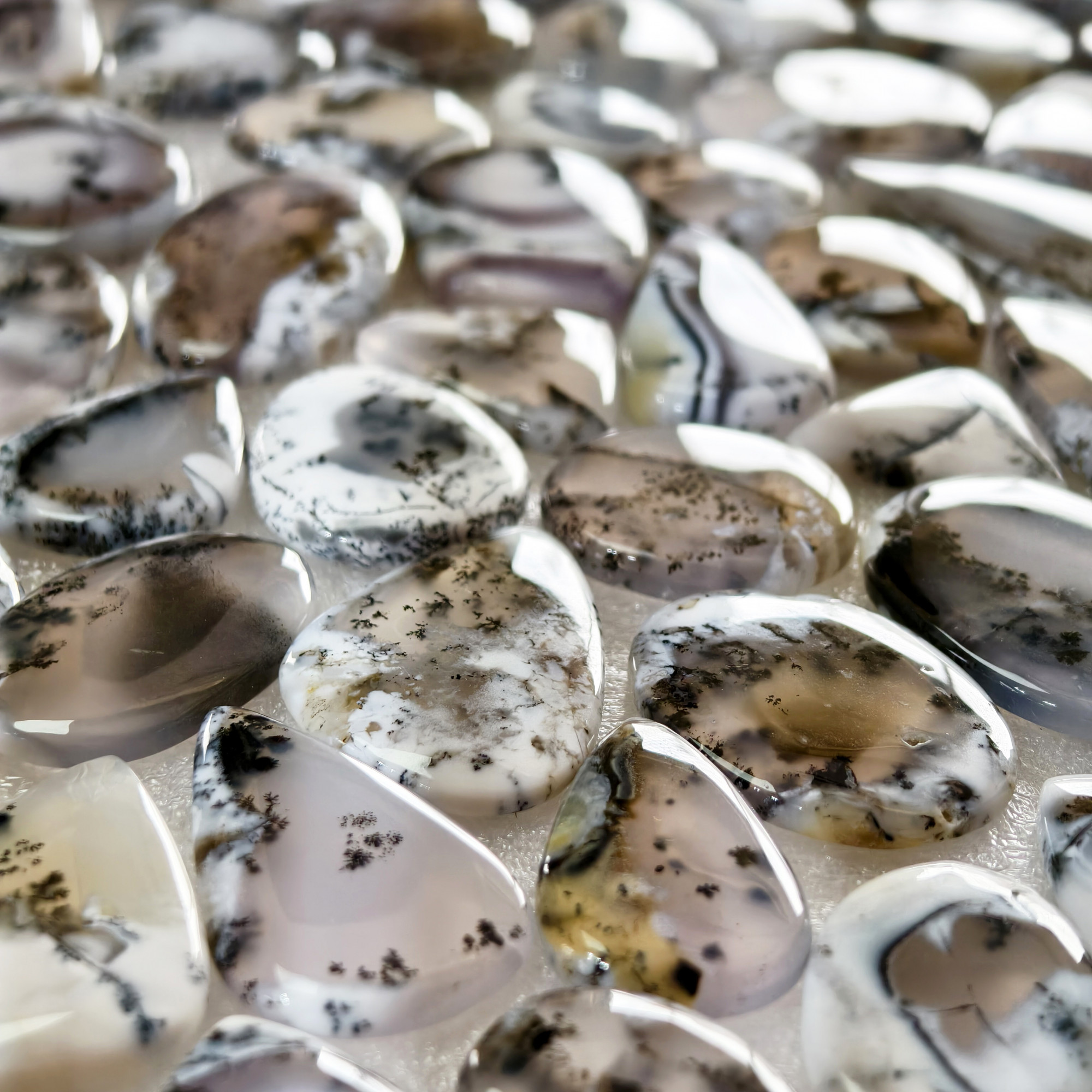 Natural Dendrite Agate Gemstone Cabochons Wholesale Bulk Jewelry Making Stones 22x20x3mm 65x25x3mm 31 Cts Avg