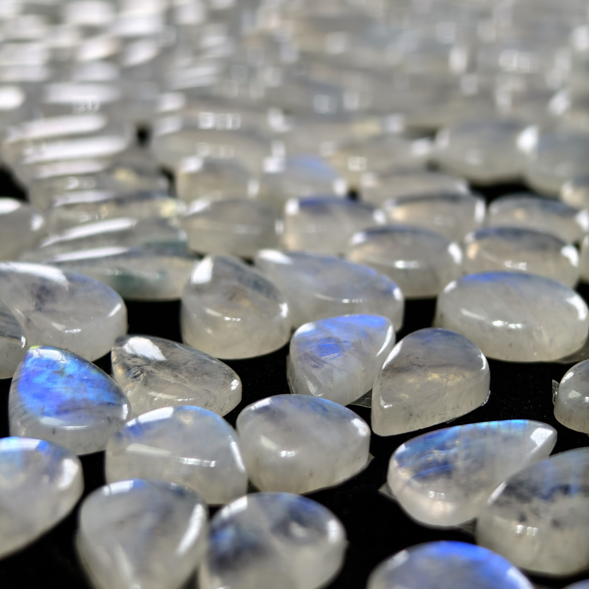 Natural Rainbow Moonstone Smooth Cabochon Pair for Jewelry Making 12Cts 20x11x13mm 11x11x3mm