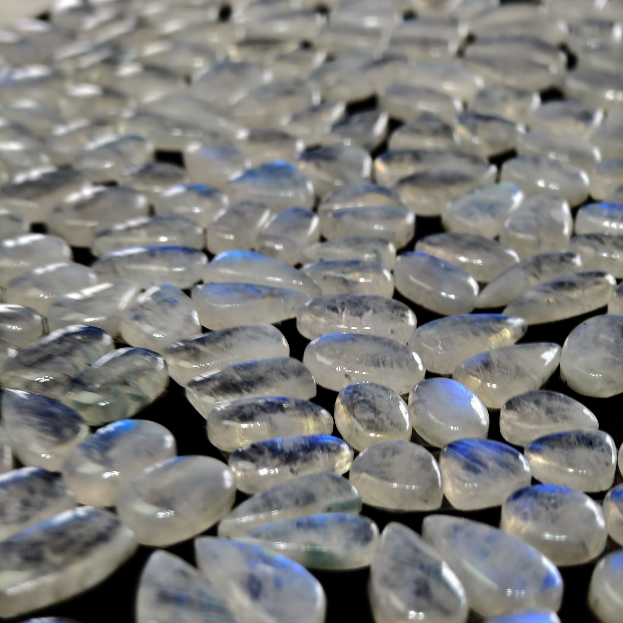 Natural Rainbow Moonstone Smooth Cabochon Pair for Jewelry Making 12Cts 20x11x13mm 11x11x3mm