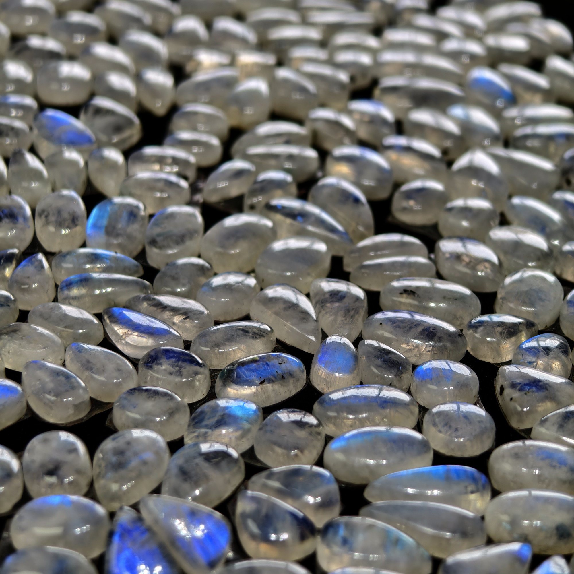 Rainbow Moonstone Smooth Polish Gemstone Cabochon Matching Pair 6Cts 10x8x3mm 15z7z3mm