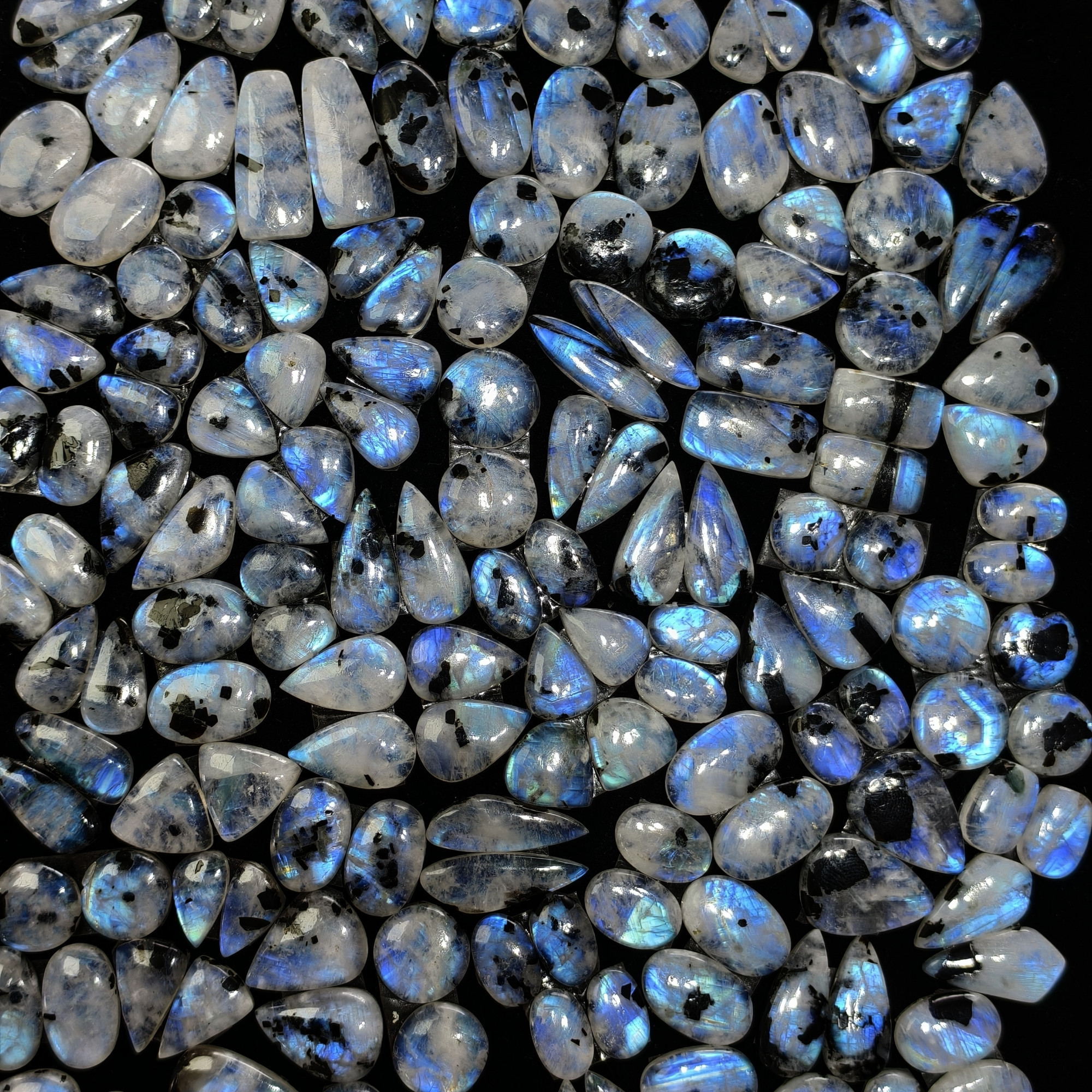 Rainbow Moonstone Matching Gemstones for Earrings 12x12x3mm 17x13x3mm 12ct