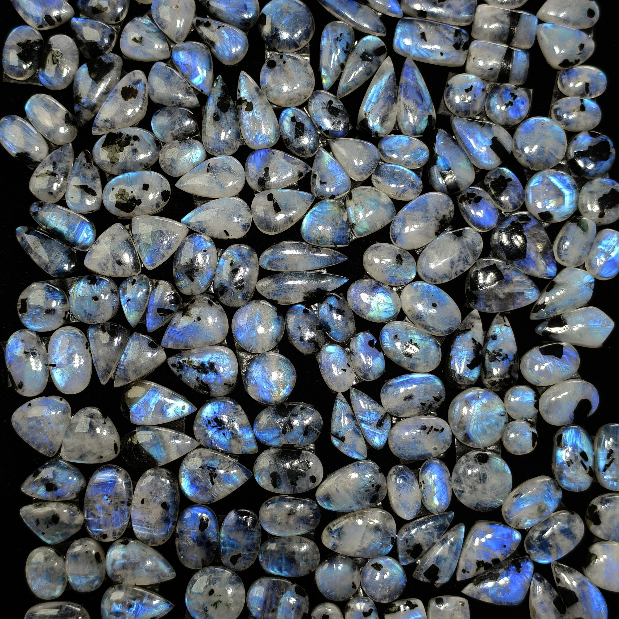 Rainbow Moonstone Matching Gemstones for Earrings 12x12x3mm 17x13x3mm 12ct