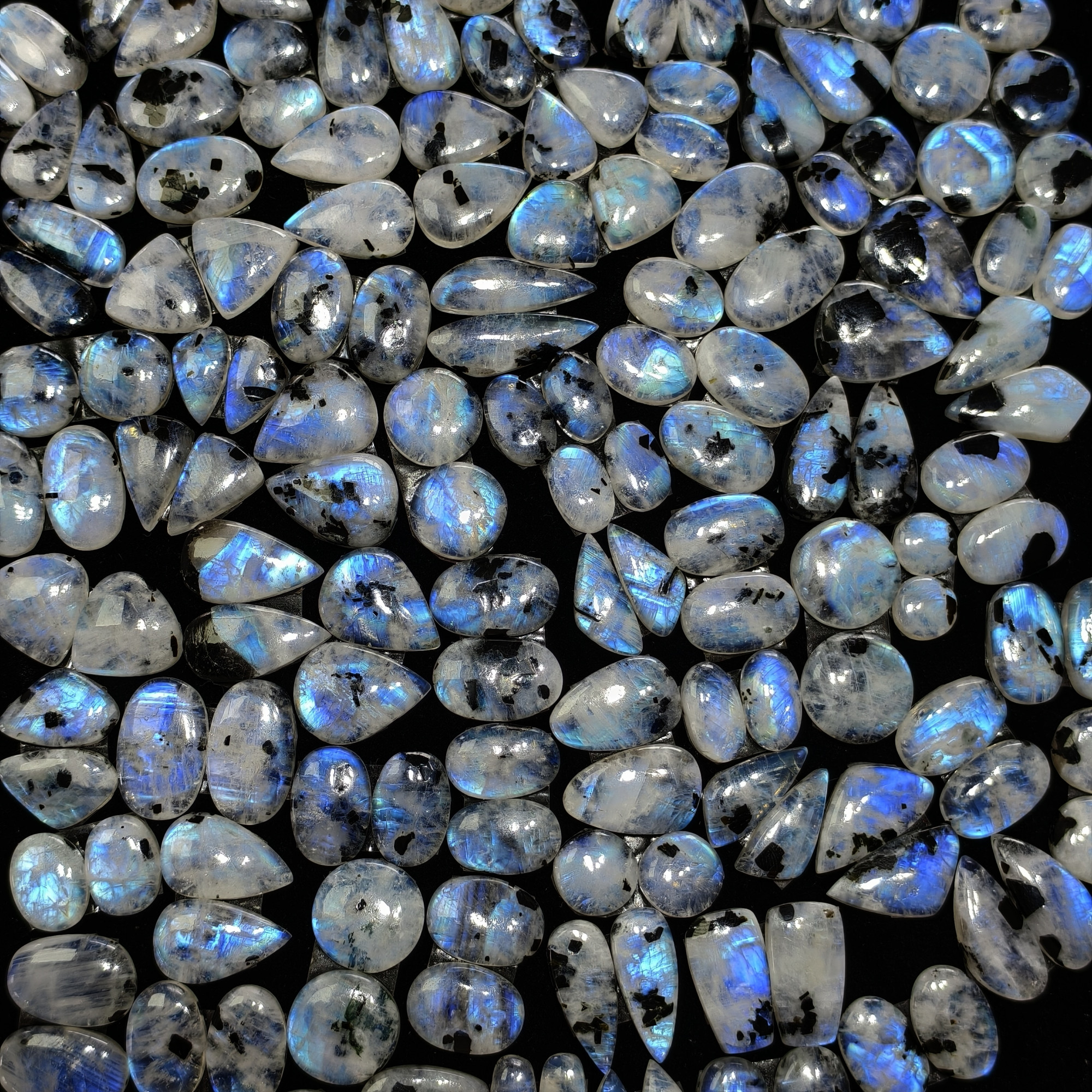Rainbow Moonstone Matching Gemstones for Earrings 12x12x3mm 17x13x3mm 12ct