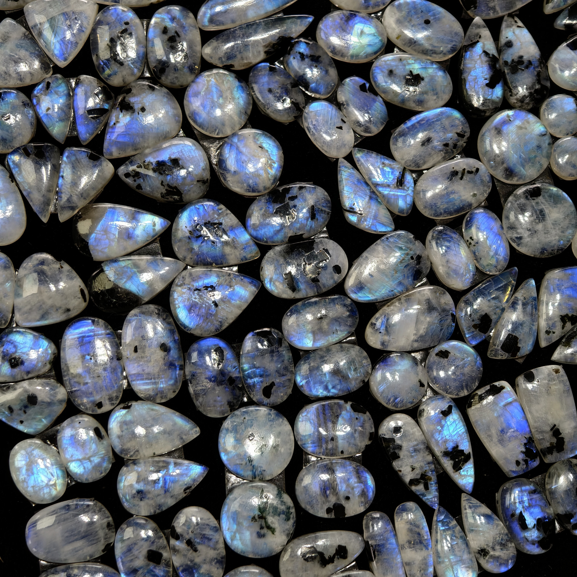 Rainbow Moonstone Matching Gemstones for Earrings 12x12x3mm 17x13x3mm 12ct
