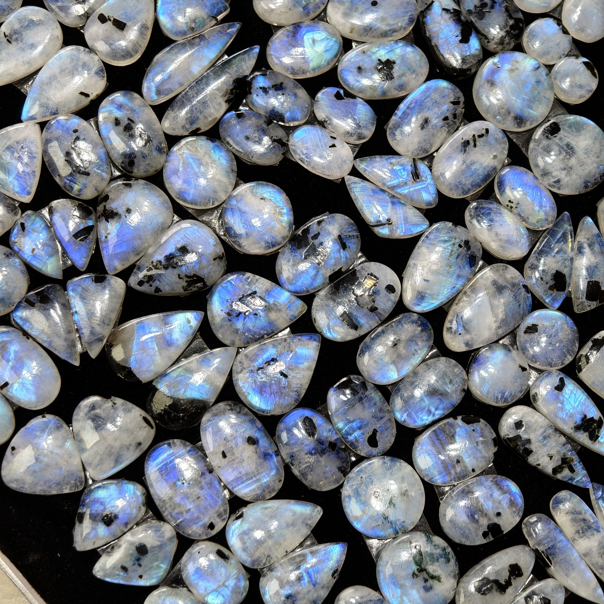 Rainbow Moonstone Matching Gemstones for Earrings 12x12x3mm 17x13x3mm 12ct