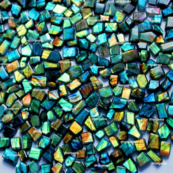 Natural Multi Fire Labradorite faceted tumbled nuggets loose gemstone crystals Wholesale lot For Jewelry