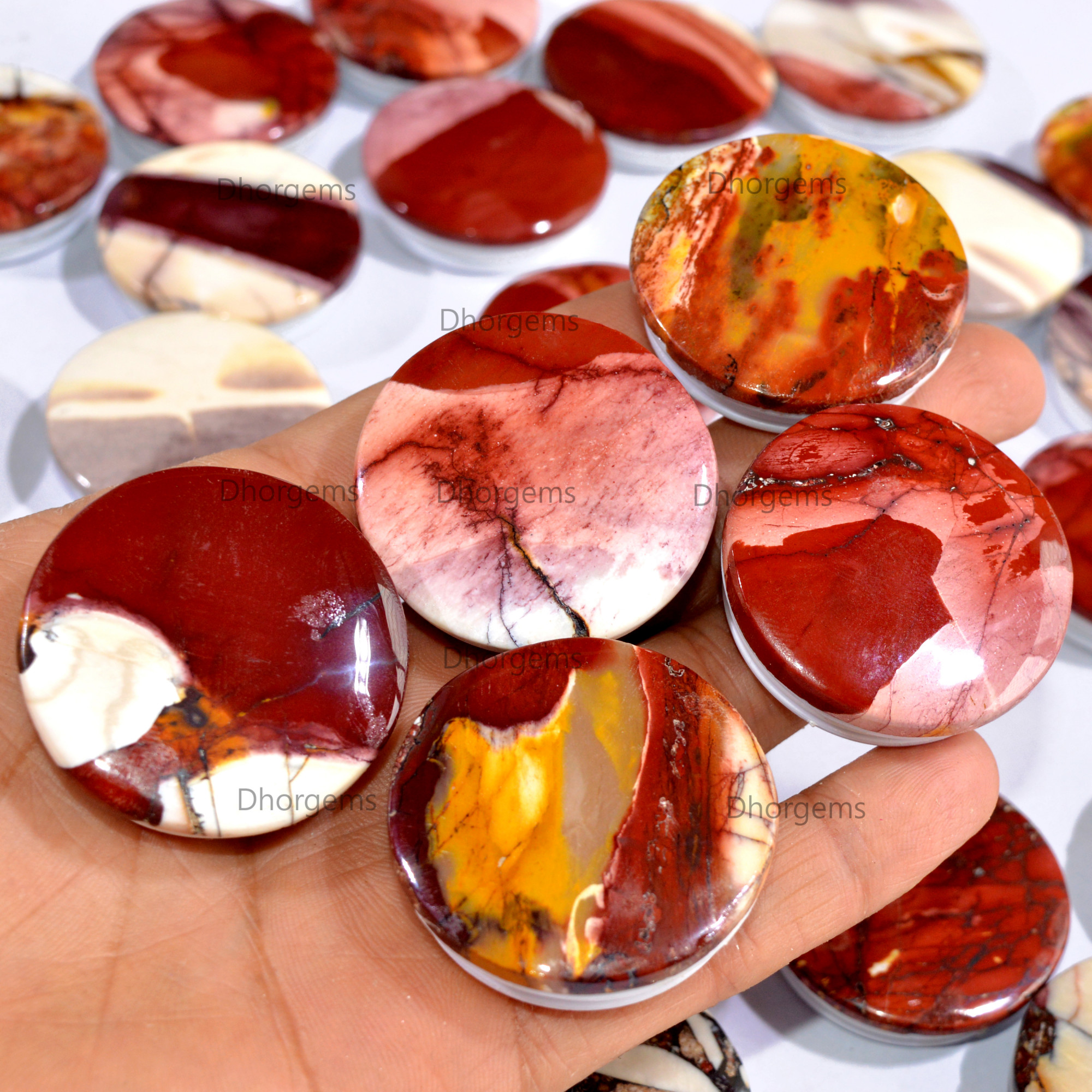 Natural Mookaite Jasper Gemstone Grip Holder Wholesale Cellphone Accessory Phone Grip Holder Lot