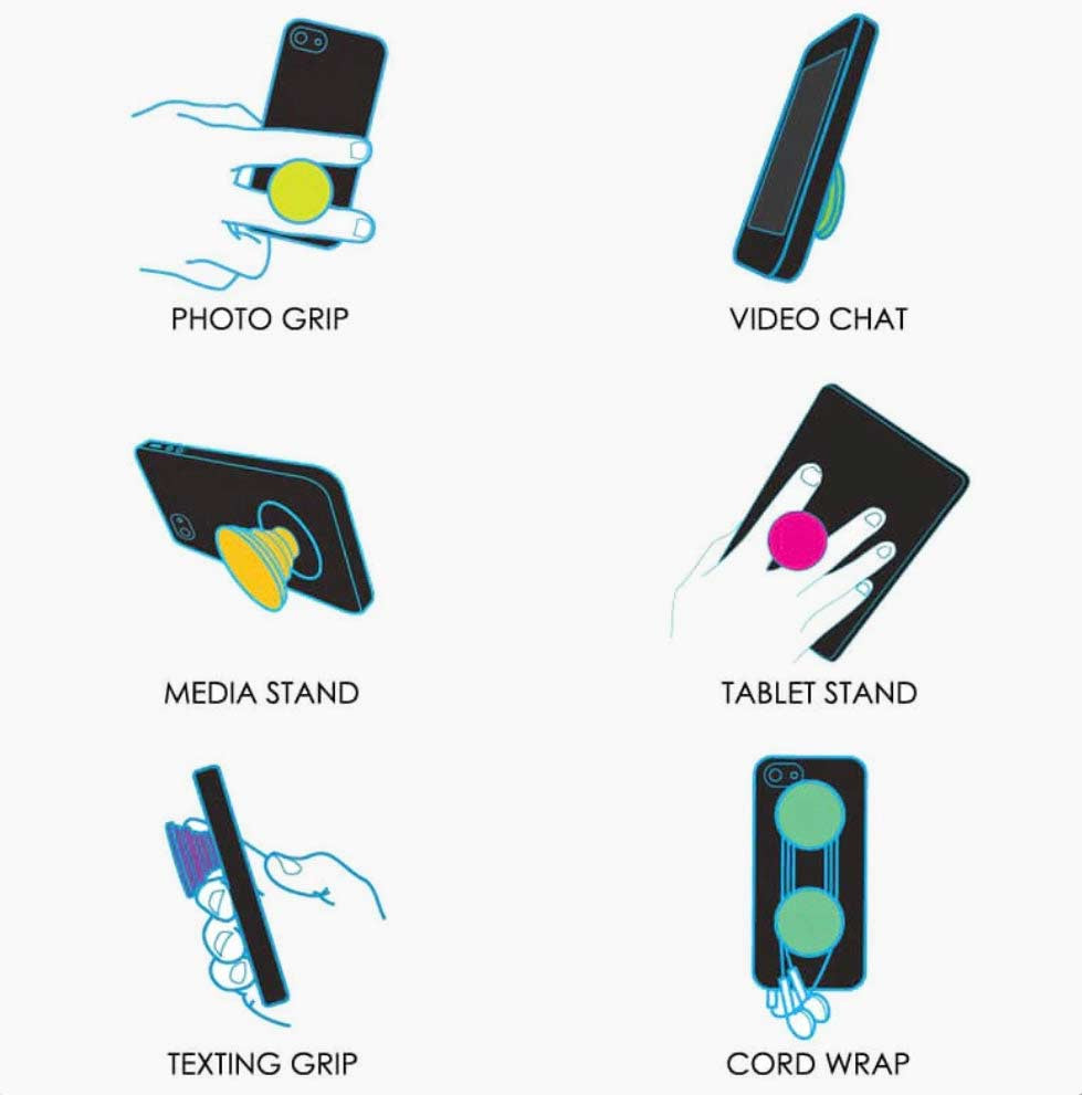 Natural Labradorite Phone Grips Cellphone Stand Semi-Precious Stone Phone Holder Multi Flash Phone Accessory 40mm Diameter